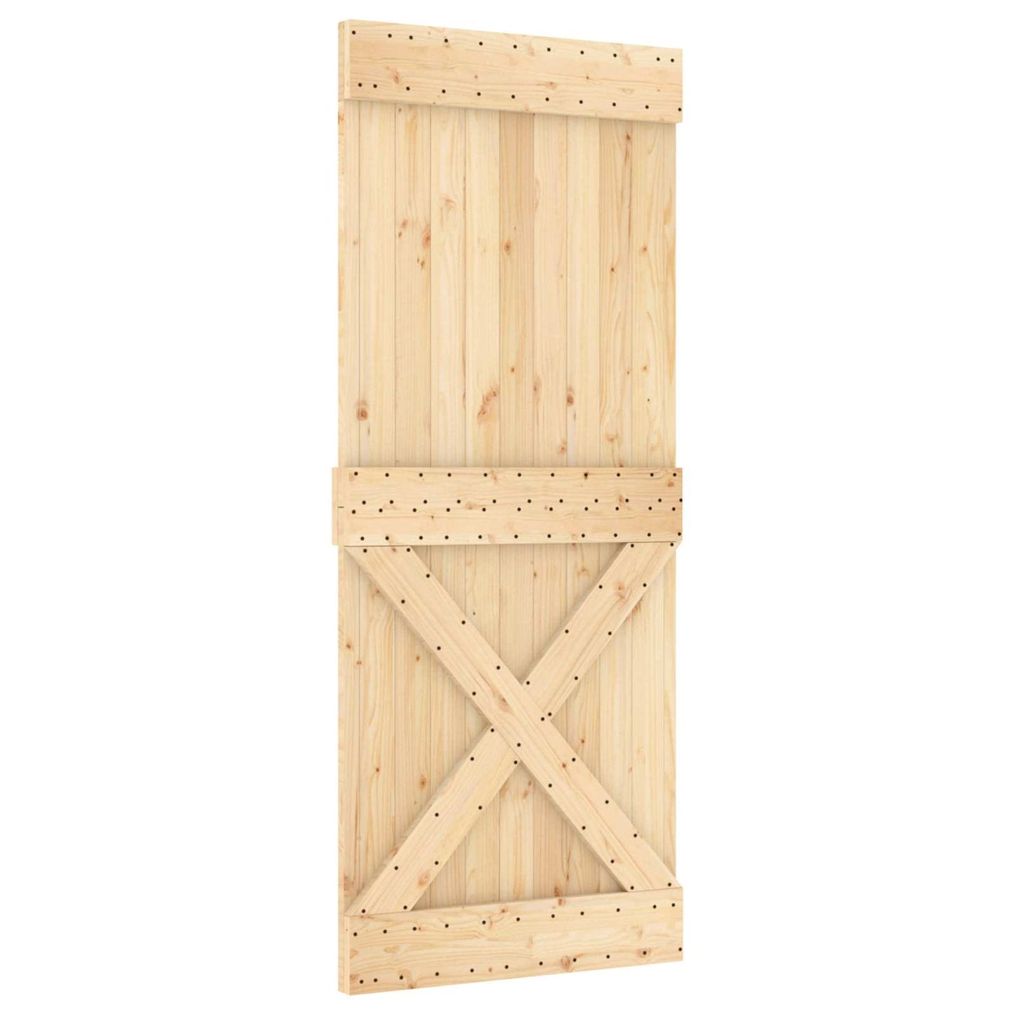 vidaXL Συρόμενη Πόρτα Φυσικό και Μαύρο 80 x 210 cm