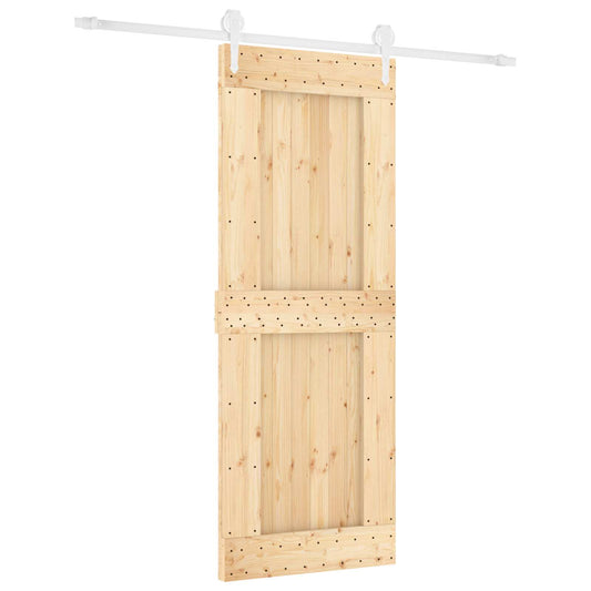 vidaXL Συρόμενη Πόρτα Φυσικό και Λευκό 80 x 210 cm