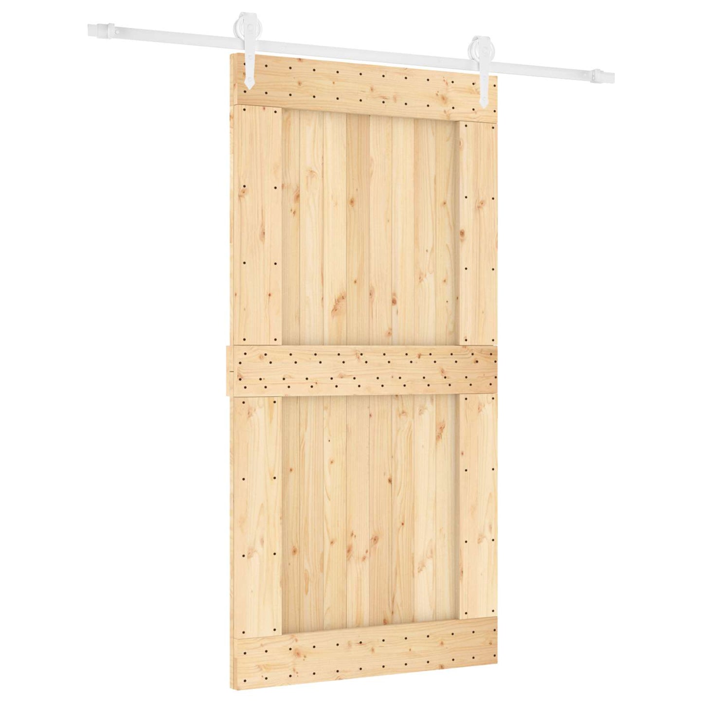 vidaXL Συρόμενη Πόρτα Φυσικό και Λευκό 100 x 210 cm