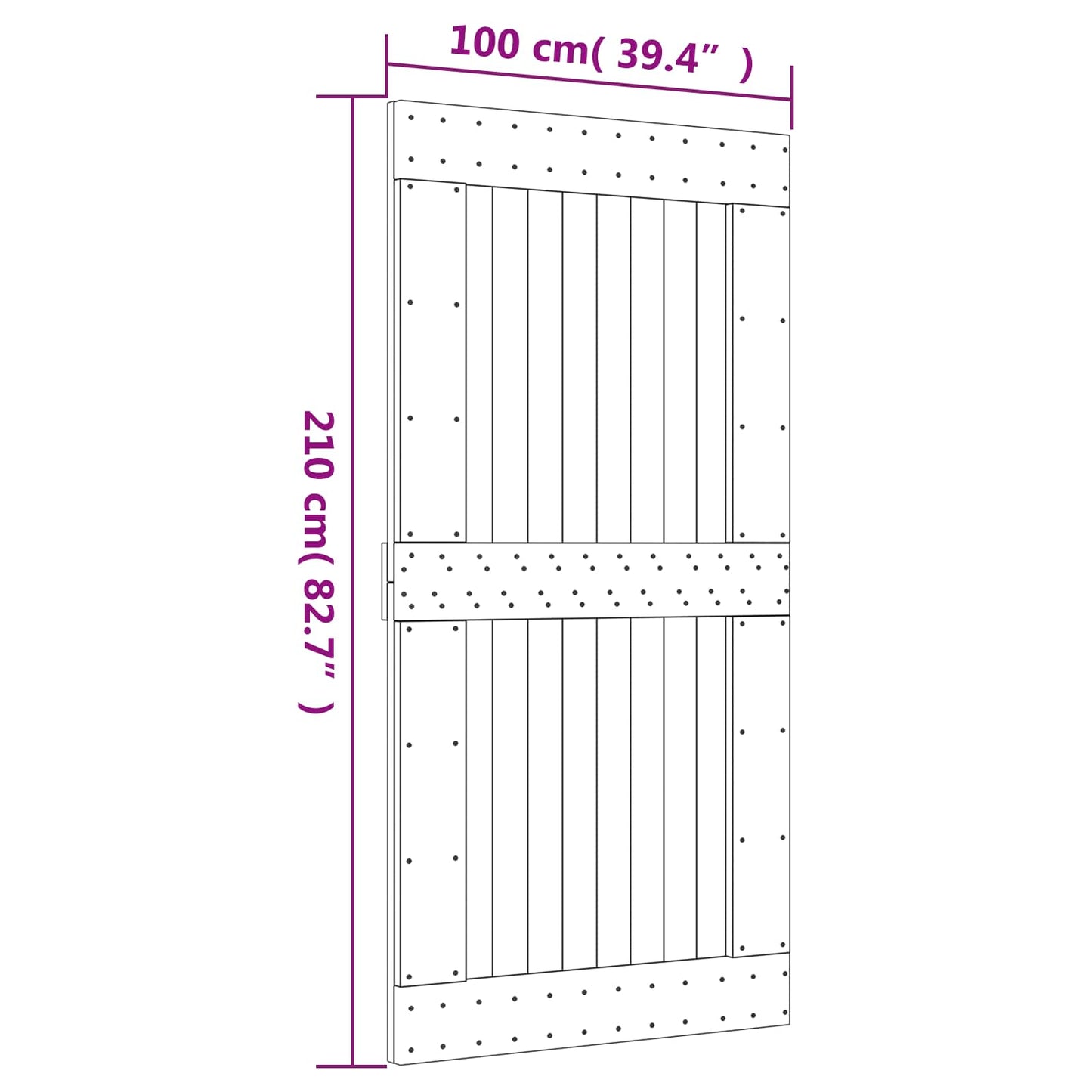 vidaXL Συρόμενη Πόρτα Φυσικό και Λευκό 100 x 210 cm