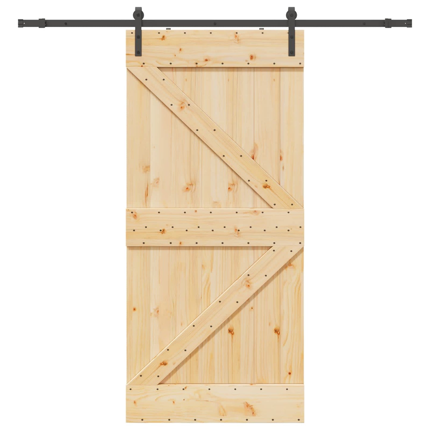 vidaXL Συρόμενη Πόρτα NARVIK 100 x 210 εκ (213,5 εκ) Φυσικό και Μαύρο