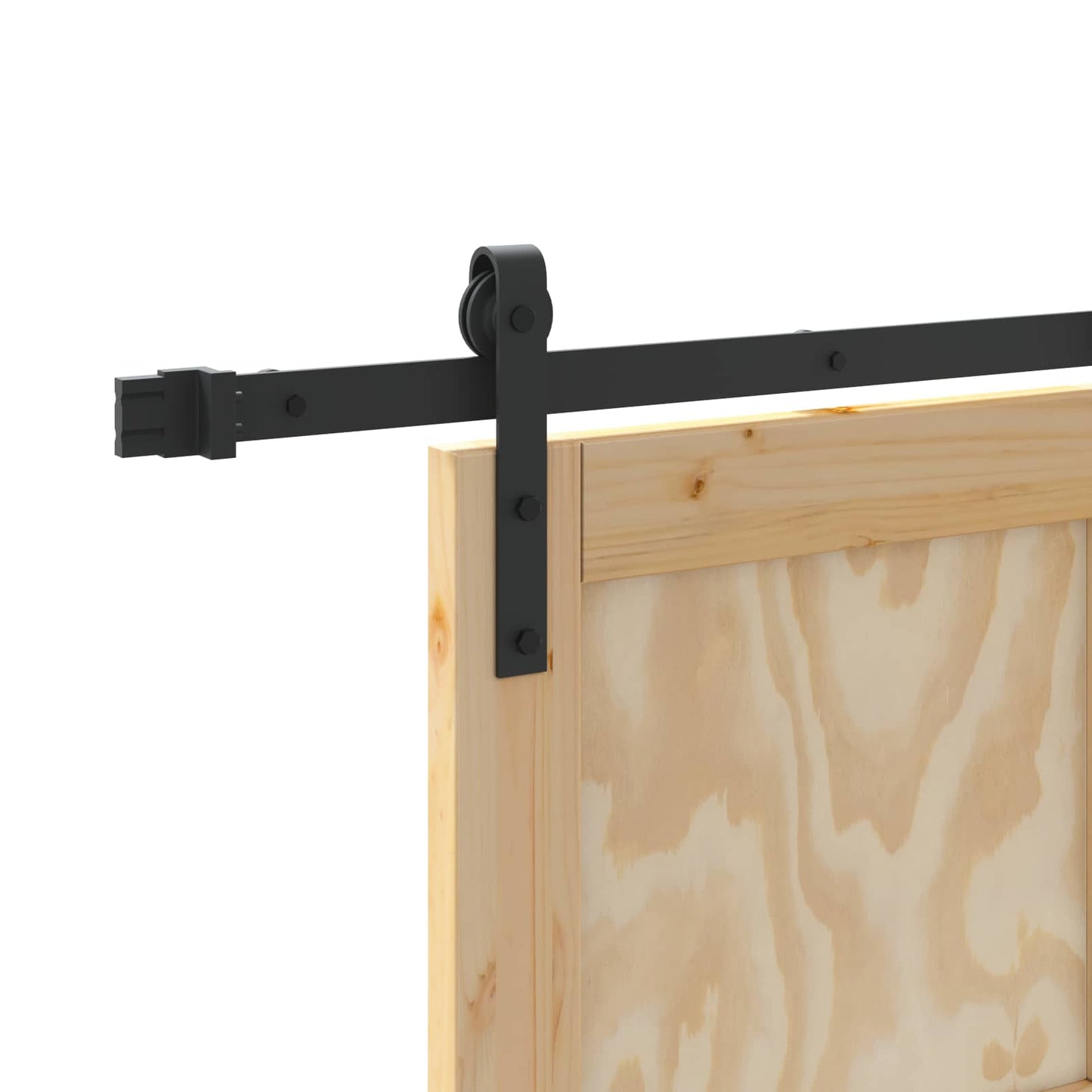 vidaXL Συρόμενη Πόρτα 86 x 211 cm Μασίφ Ξύλο Πεύκου Φυσικό και Μαύρο