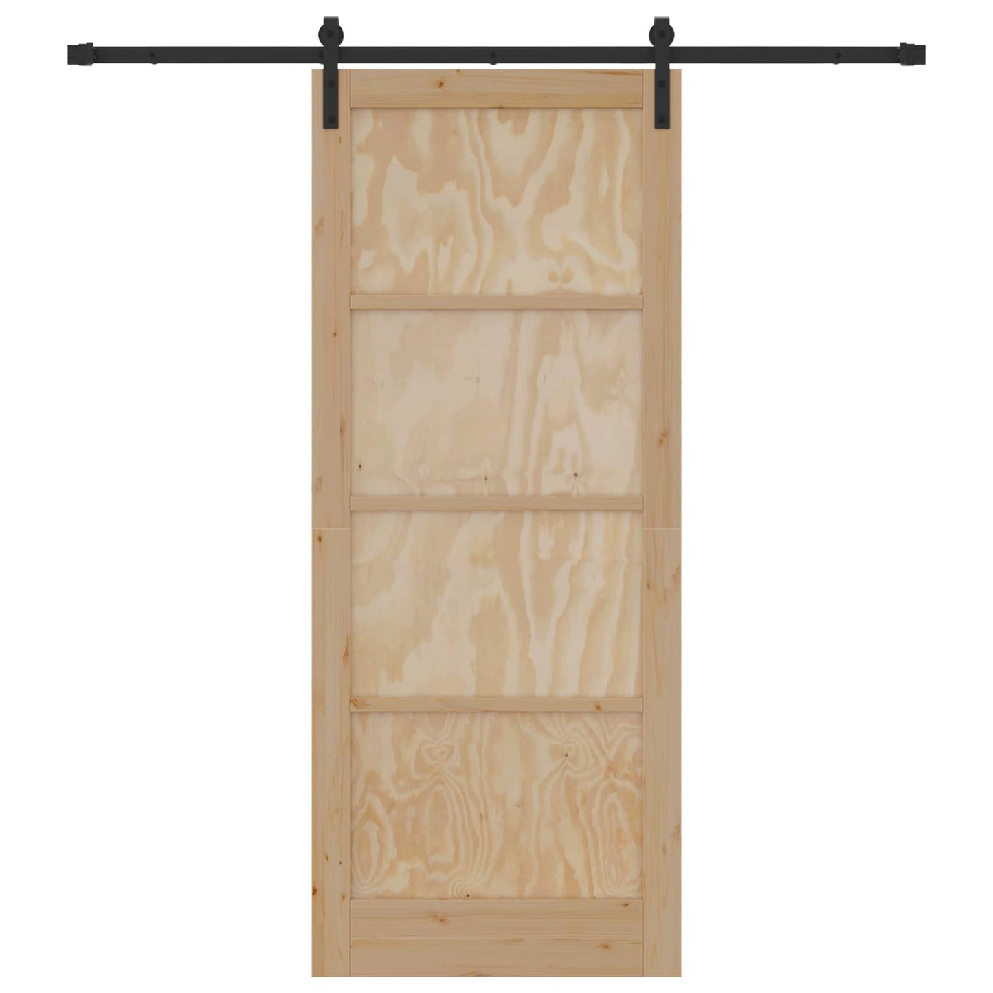 vidaXL Συρόμενη Πόρτα 86 x 211 cm Μασίφ Ξύλο Πεύκου Φυσικό και Μαύρο