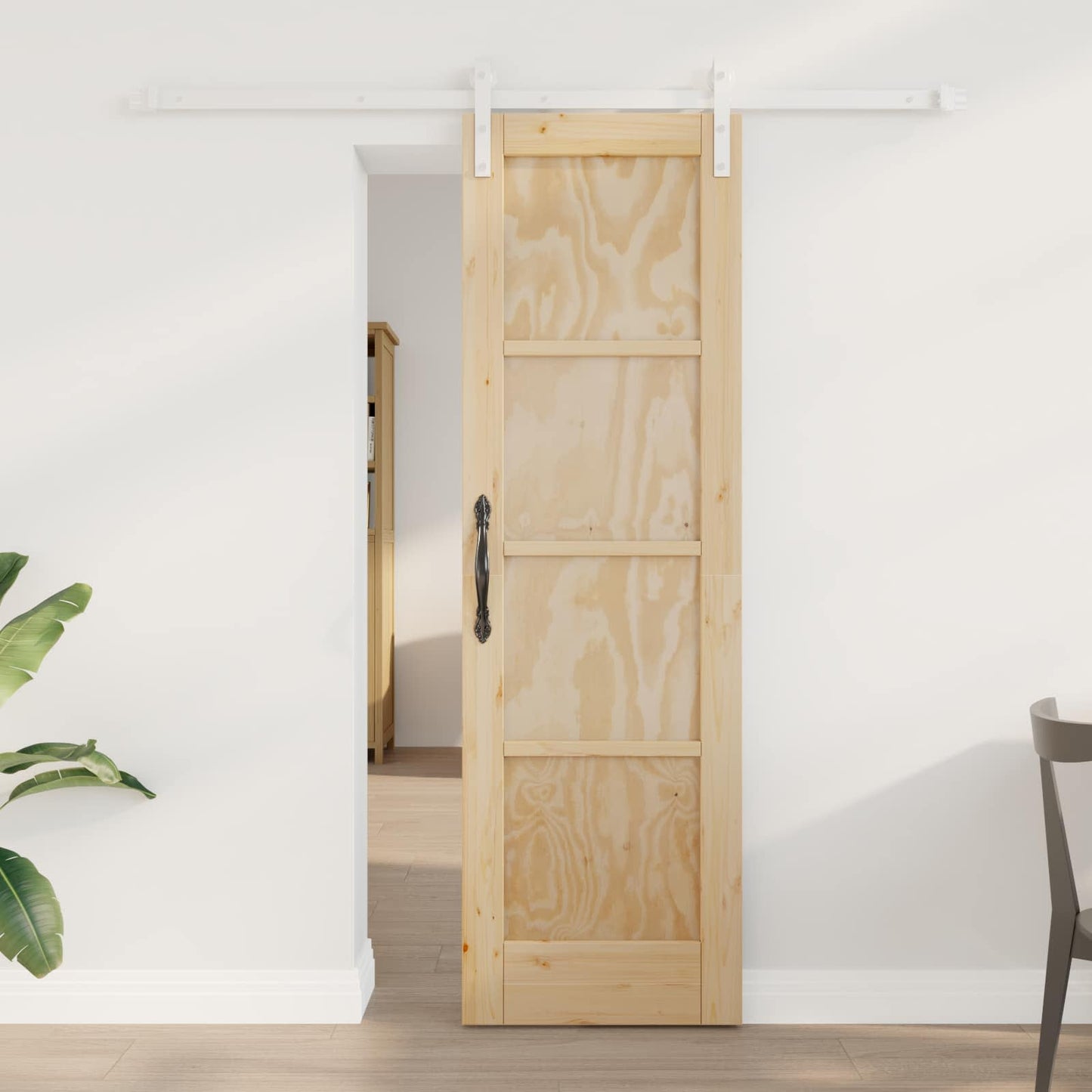 vidaXL Συρόμενη Πόρτα 61 x 198,5 εκ. Μασίφ Ξύλο Πεύκου