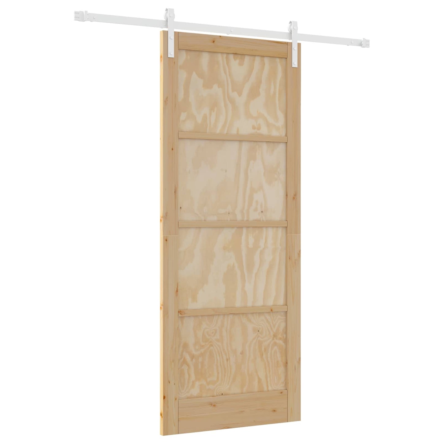 vidaXL Συρόμενη Πόρτα 86 x 211 cm Μασίφ Ξύλο Πεύκου Φυσικό και Λευκό