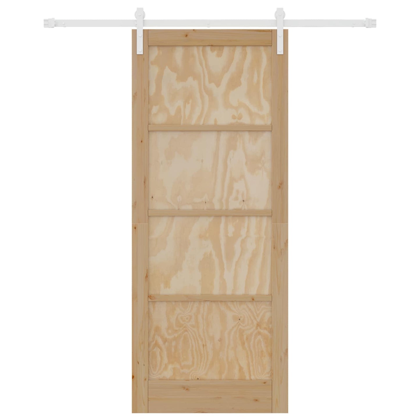 vidaXL Συρόμενη Πόρτα 86 x 211 cm Μασίφ Ξύλο Πεύκου Φυσικό και Λευκό
