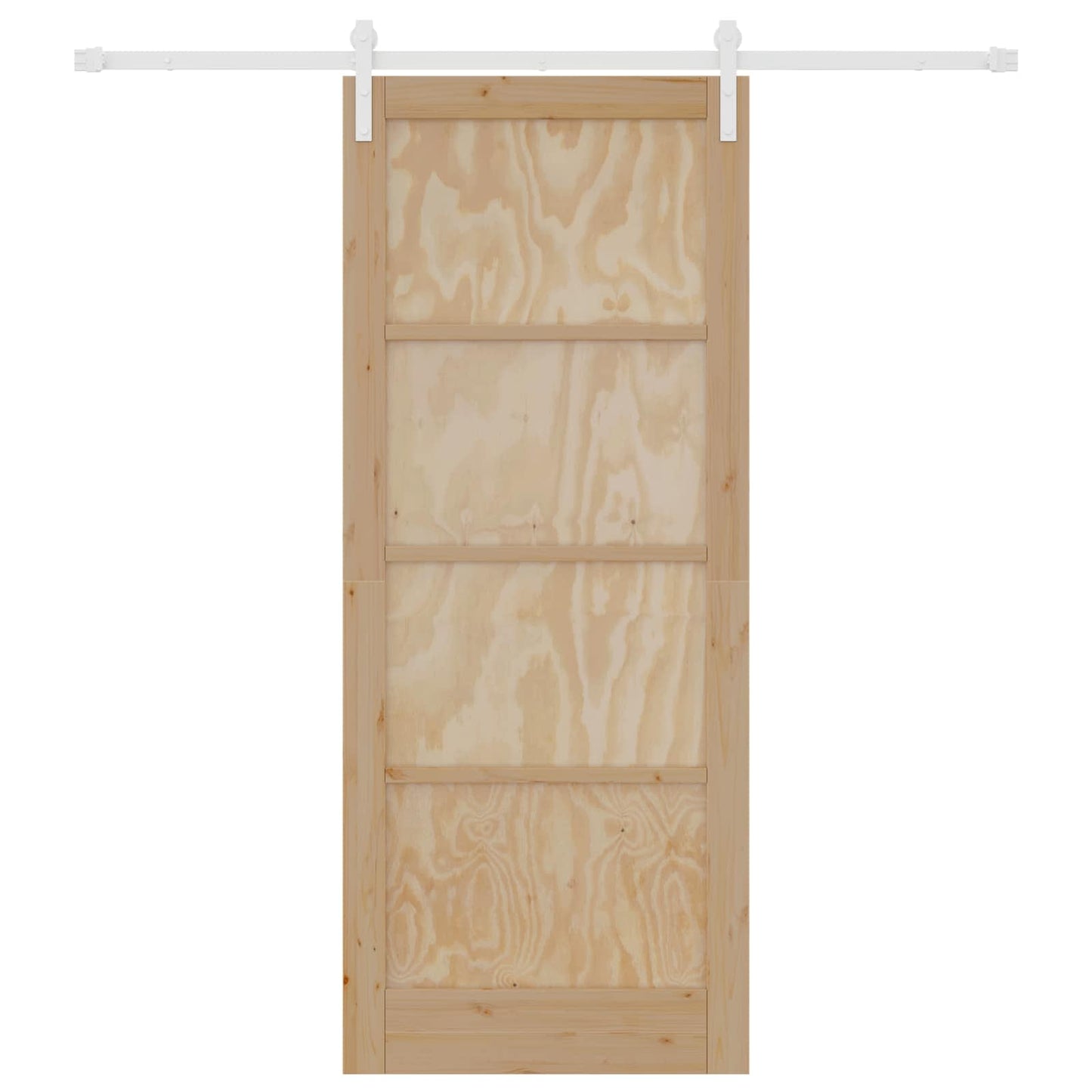 vidaXL Συρόμενη Πόρτα 86 x 211 cm Μασίφ Ξύλο Πεύκου Φυσικό και Λευκό