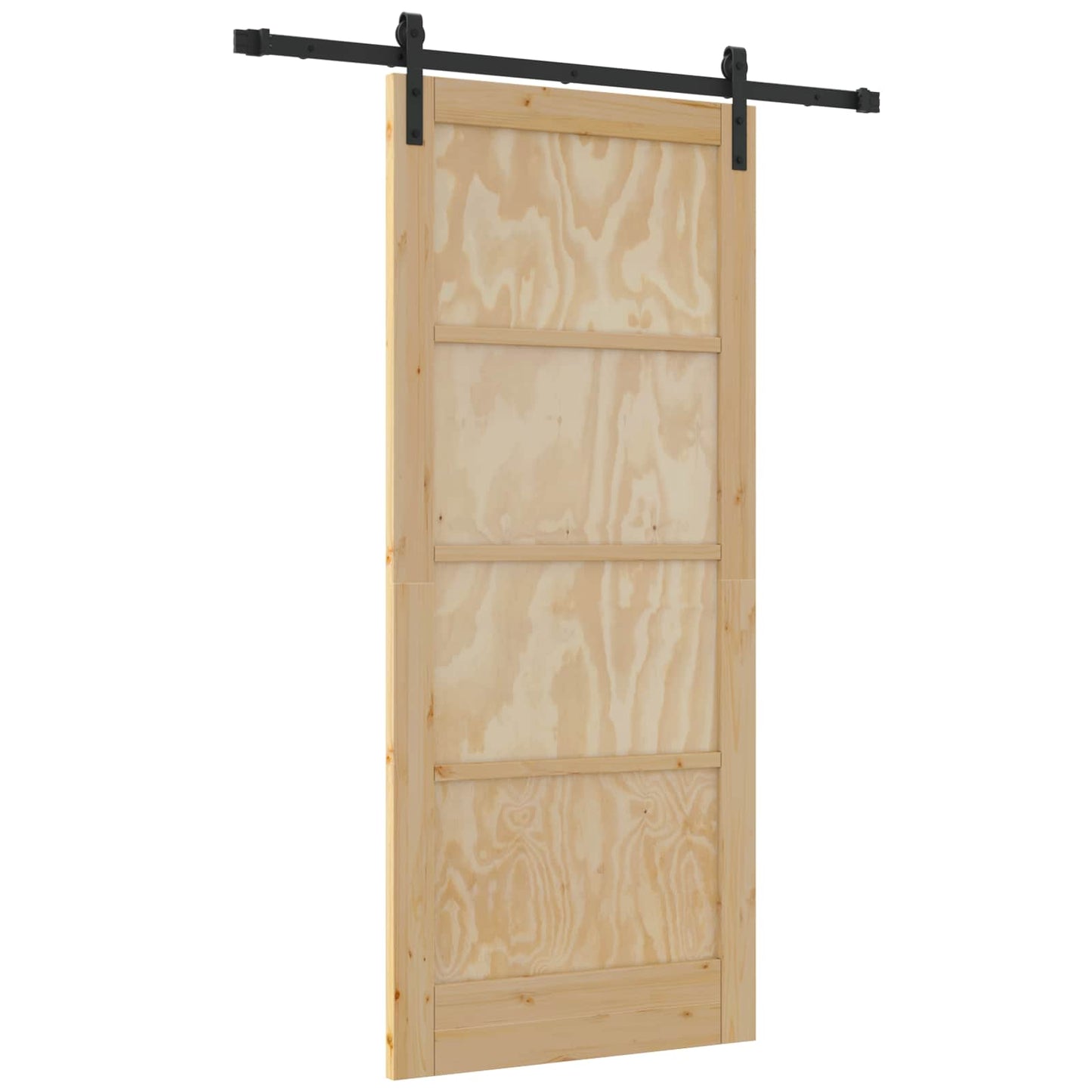 vidaXL Συρόμενη Πόρτα Φυσικό 86 x 198,5 cm Μασίφ Ξύλο Πεύκου