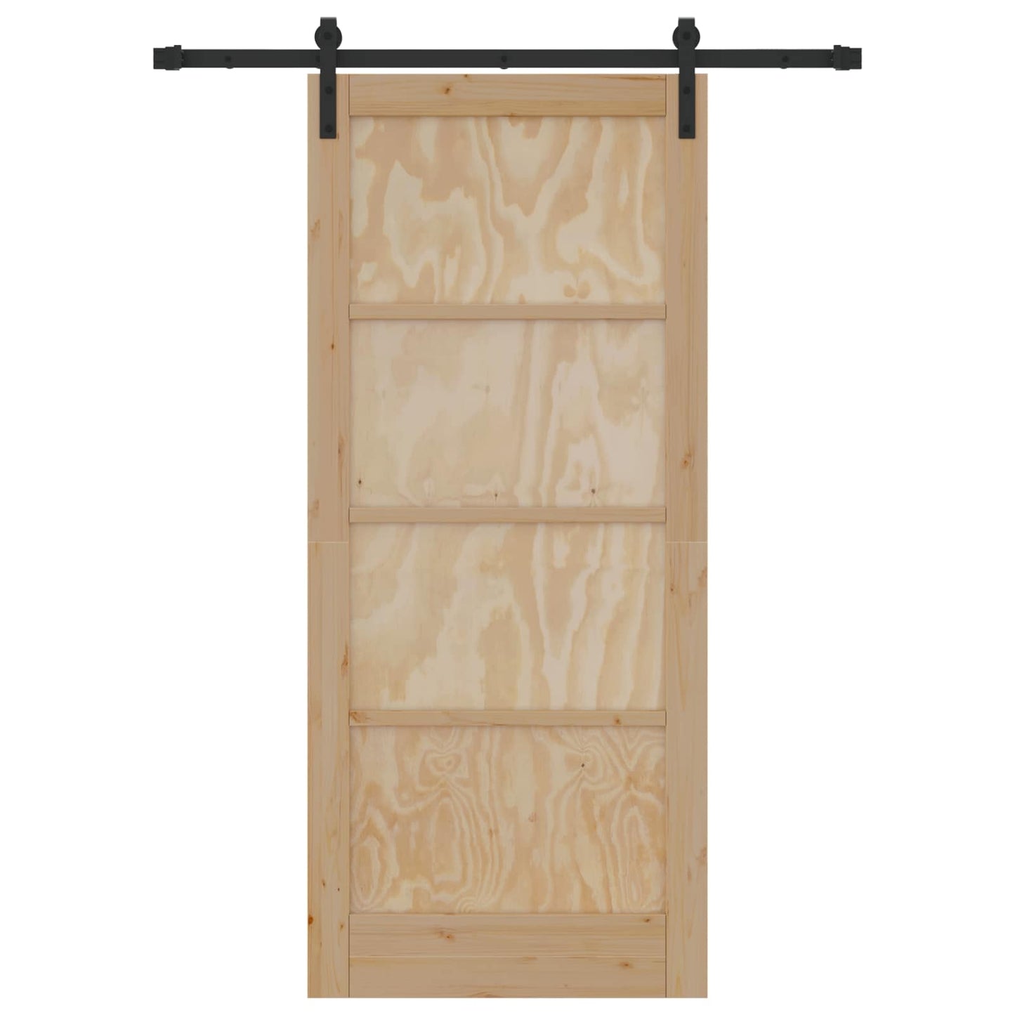vidaXL Συρόμενη Πόρτα Φυσικό 86 x 198,5 cm Μασίφ Ξύλο Πεύκου
