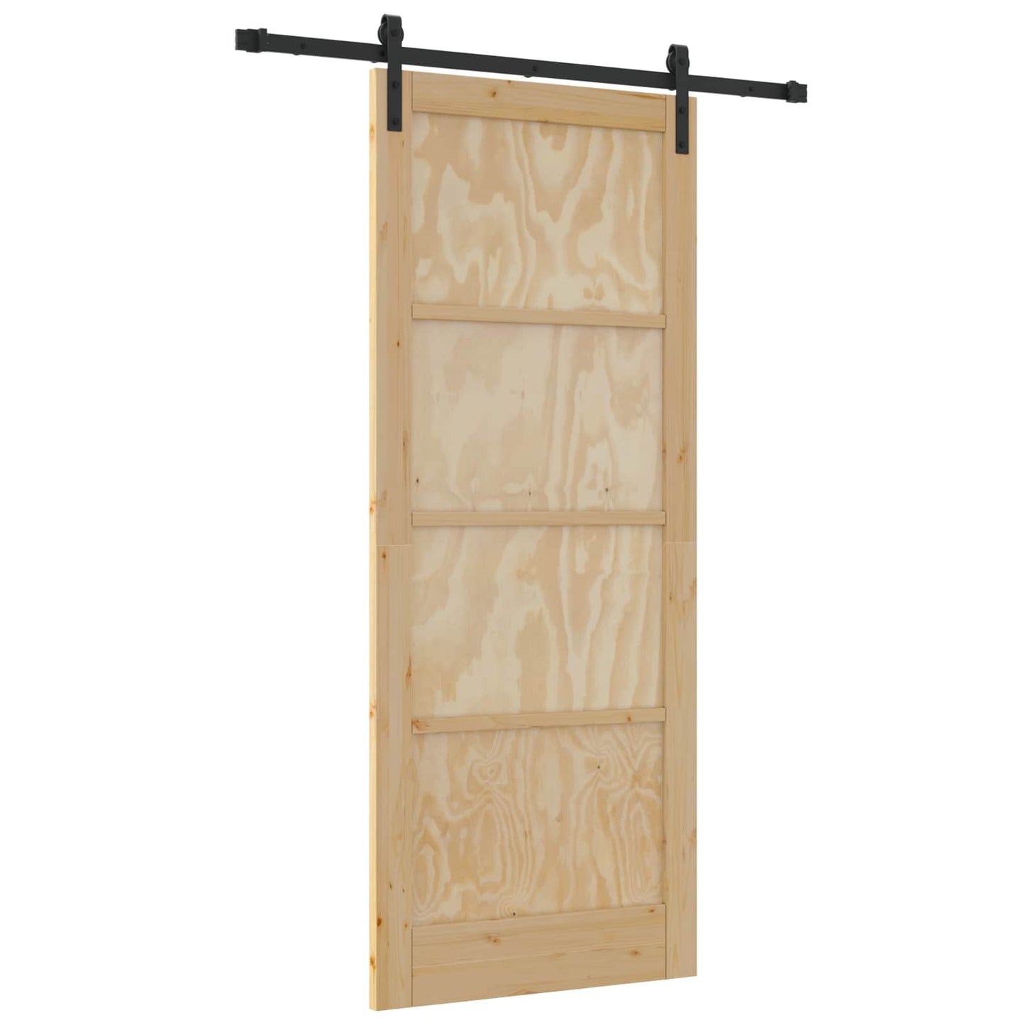 vidaXL Συρόμενη Πόρτα Φυσικό 86 x 211 cm Μασίφ Ξύλο Πεύκου