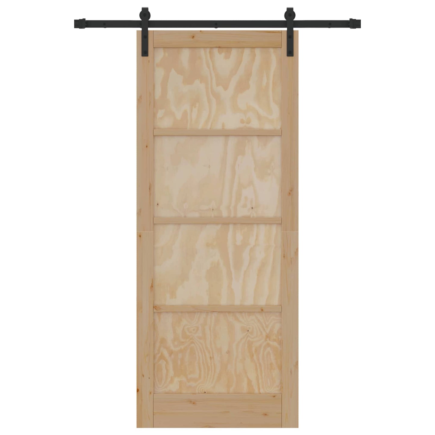 vidaXL Συρόμενη Πόρτα Φυσικό 86 x 211 cm Μασίφ Ξύλο Πεύκου