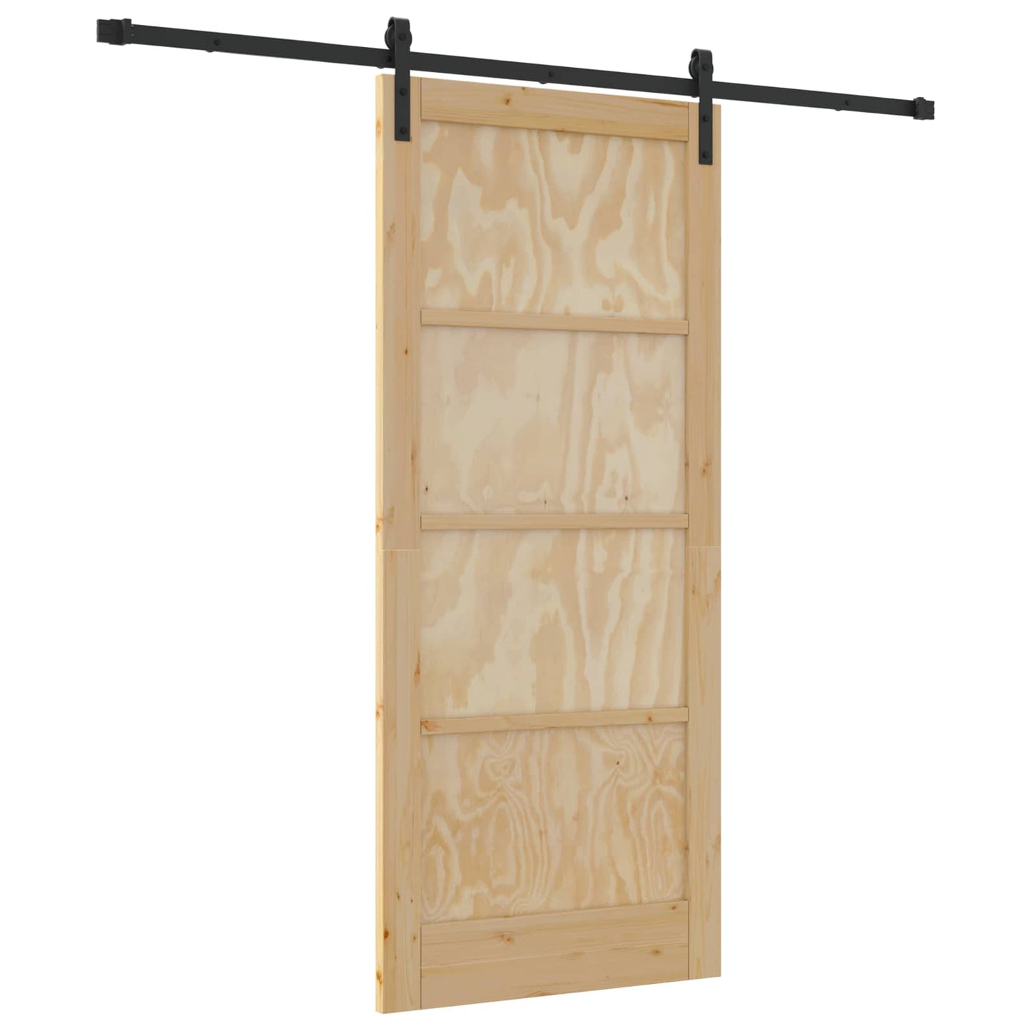 vidaXL Συρόμενη Πόρτα Φυσικό 86 x 198,5 cm Μασίφ Ξύλο Πεύκου