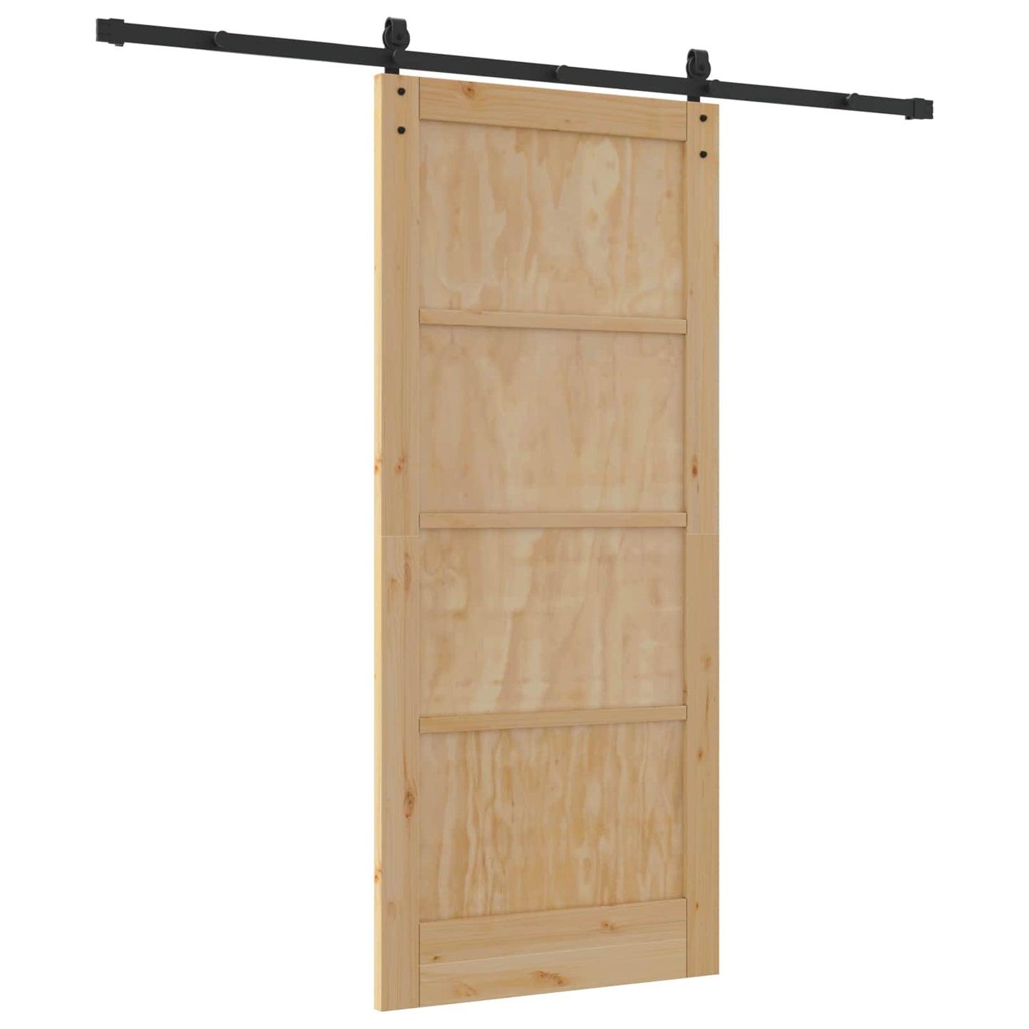 vidaXL Συρόμενη Πόρτα Φυσικό 86 x 198,5 cm Μασίφ Ξύλο Πεύκου