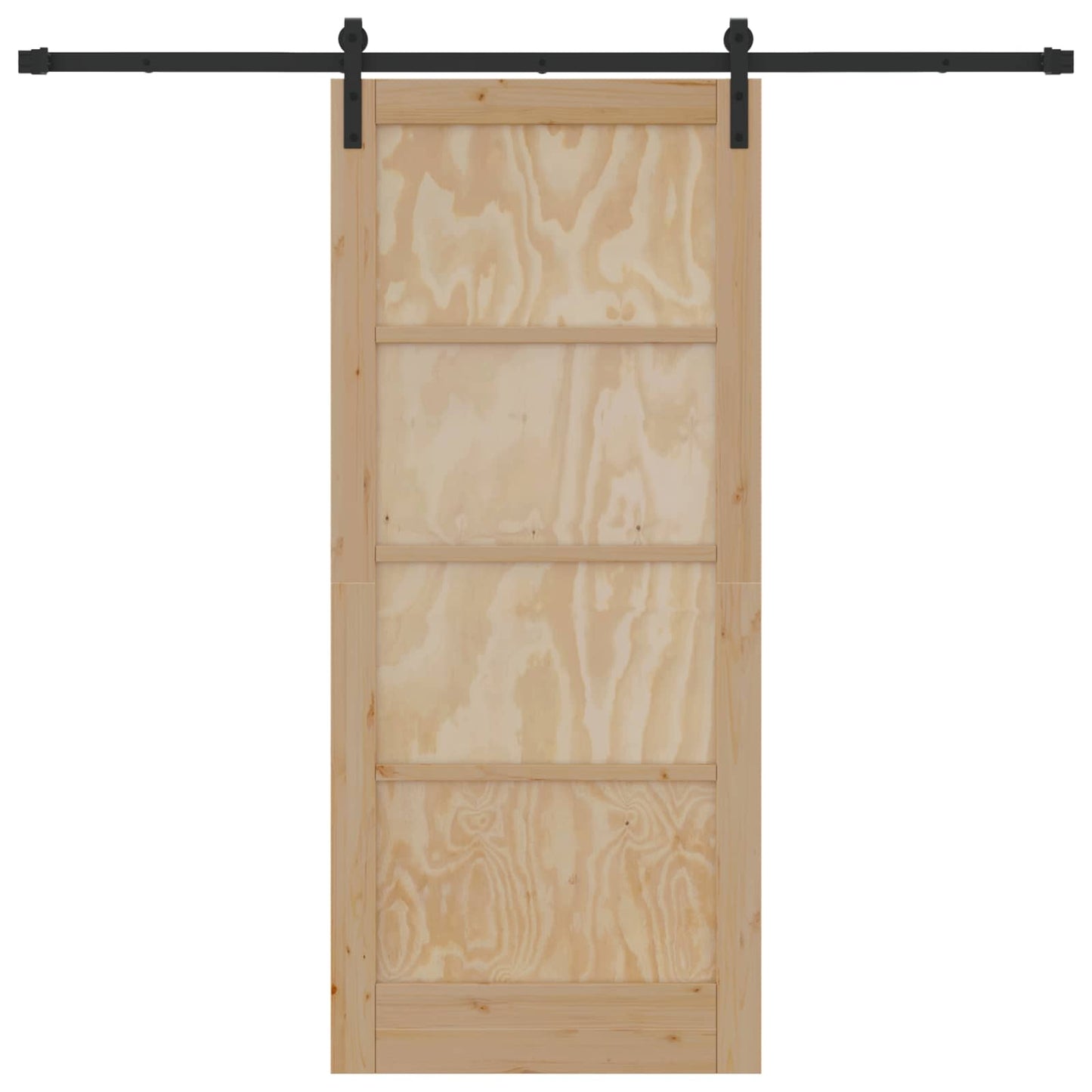 vidaXL Συρόμενη Πόρτα Φυσικό 86 x 198,5 cm Μασίφ Ξύλο Πεύκου