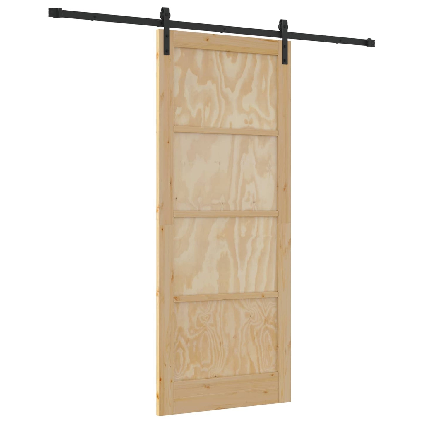 vidaXL Συρόμενη Πόρτα Φυσικό 86 x 211 cm Μασίφ Ξύλο Πεύκου