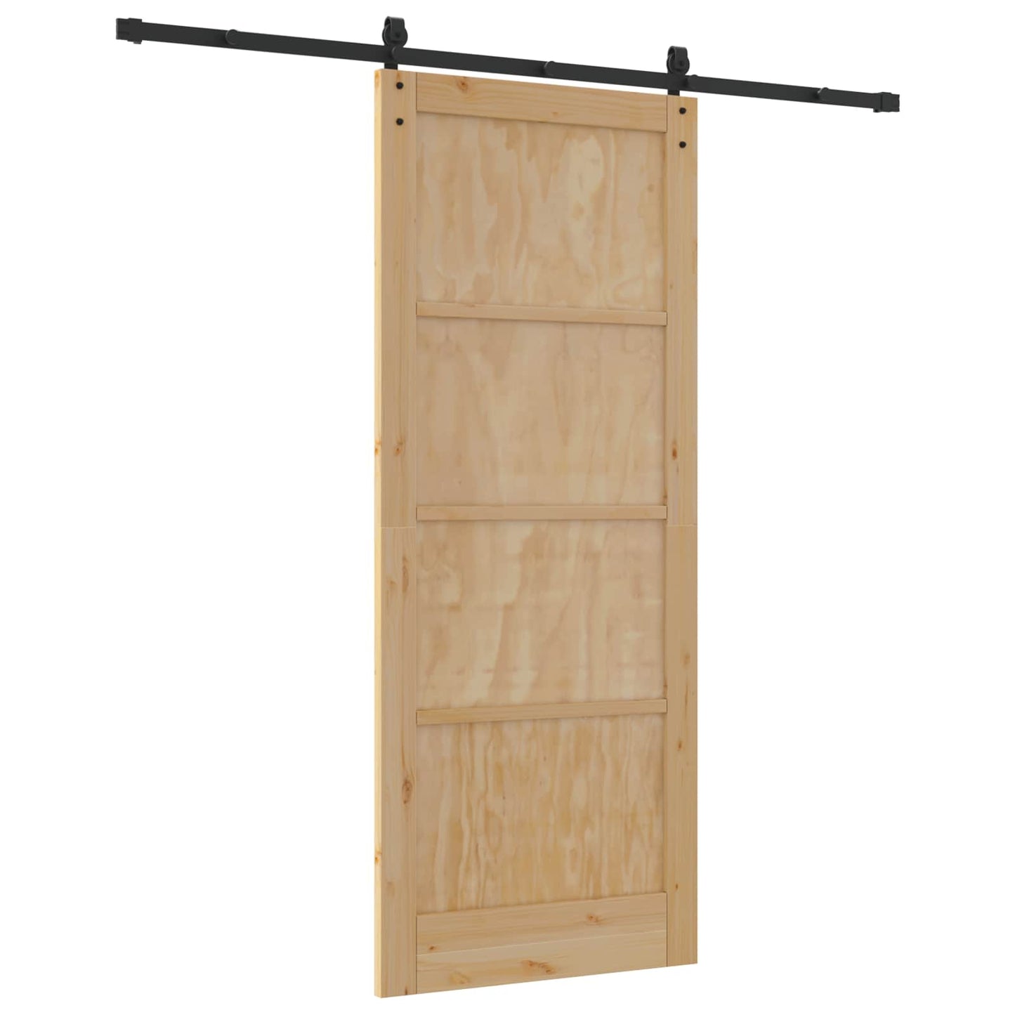 vidaXL Συρόμενη Πόρτα Φυσικό 86 x 211 cm Μασίφ Ξύλο Πεύκου