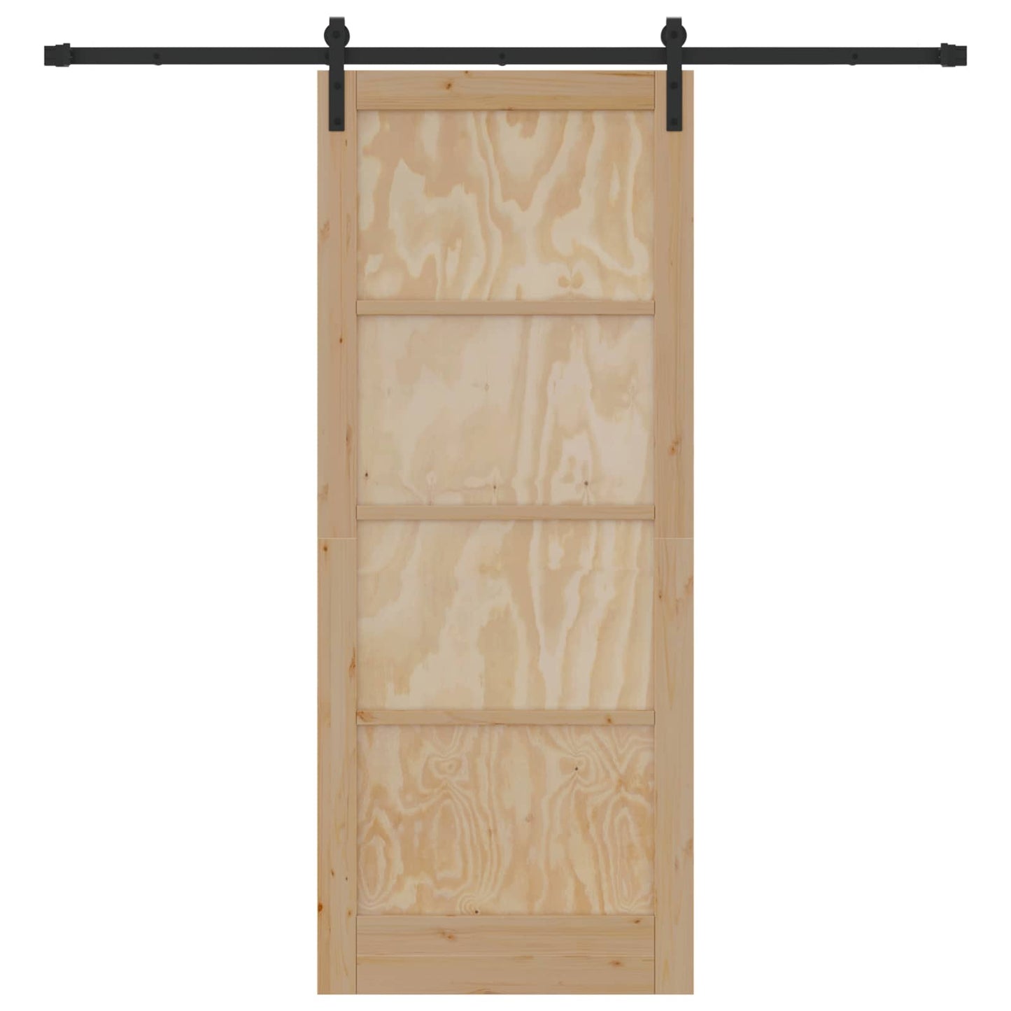 vidaXL Συρόμενη Πόρτα Φυσικό 86 x 211 cm Μασίφ Ξύλο Πεύκου