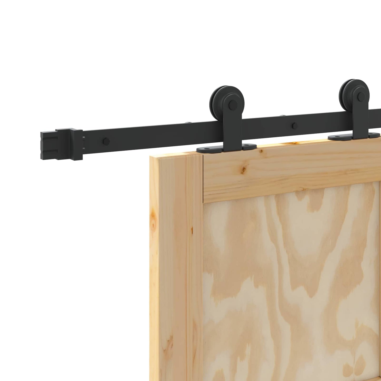 vidaXL Συρόμενη Πόρτα Φυσικό και Μαύρο 86 x 198,5 cm Μασίφ Ξύλο Πεύκου