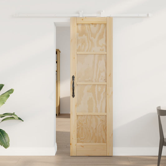 vidaXL Συρόμενη Πόρτα Φυσικό και Λευκό 61 x 198,5 εκ.