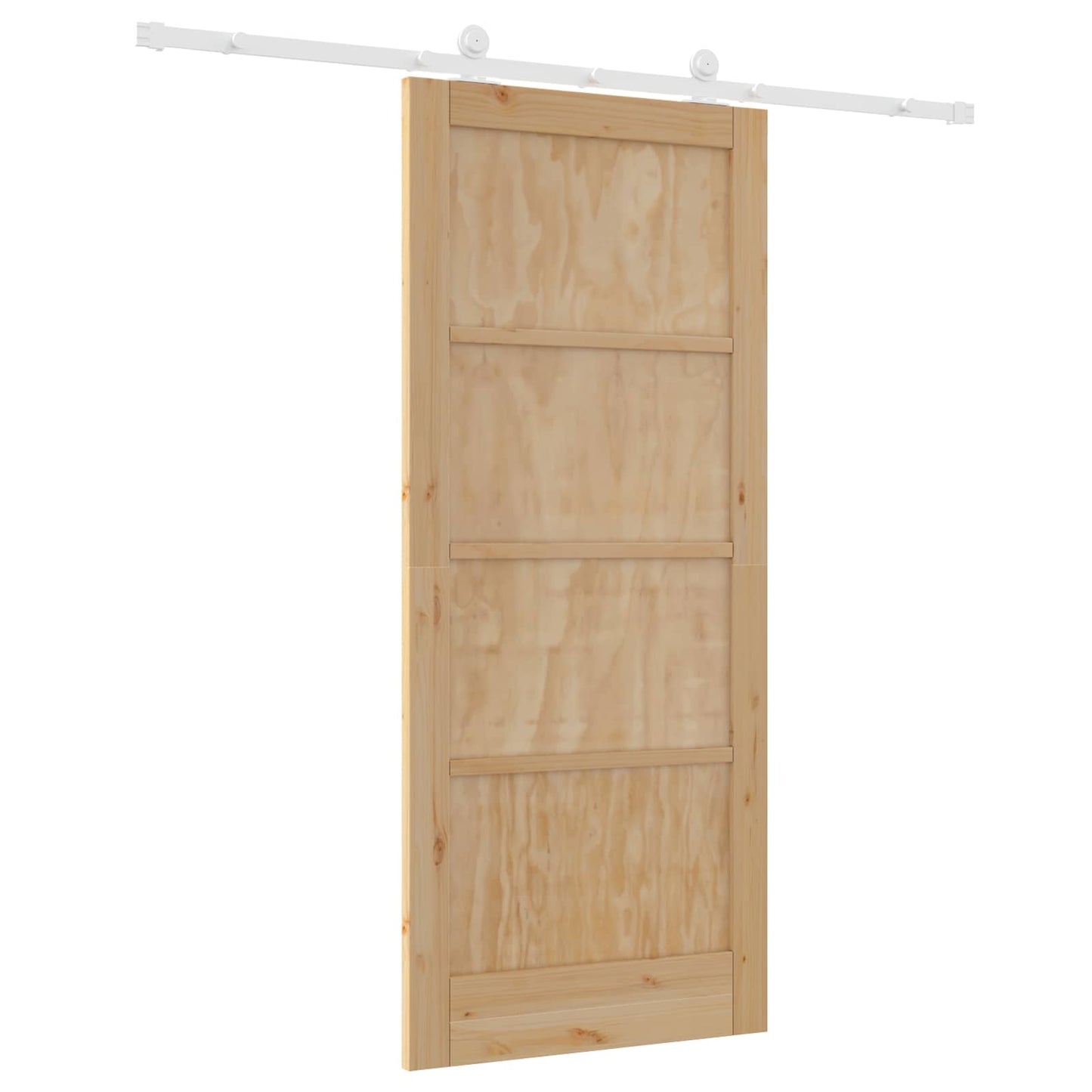 vidaXL Συρόμενη Πόρτα Φυσικό και Λευκό 86 x 198,5 cm Μασίφ Ξύλο Πεύκου