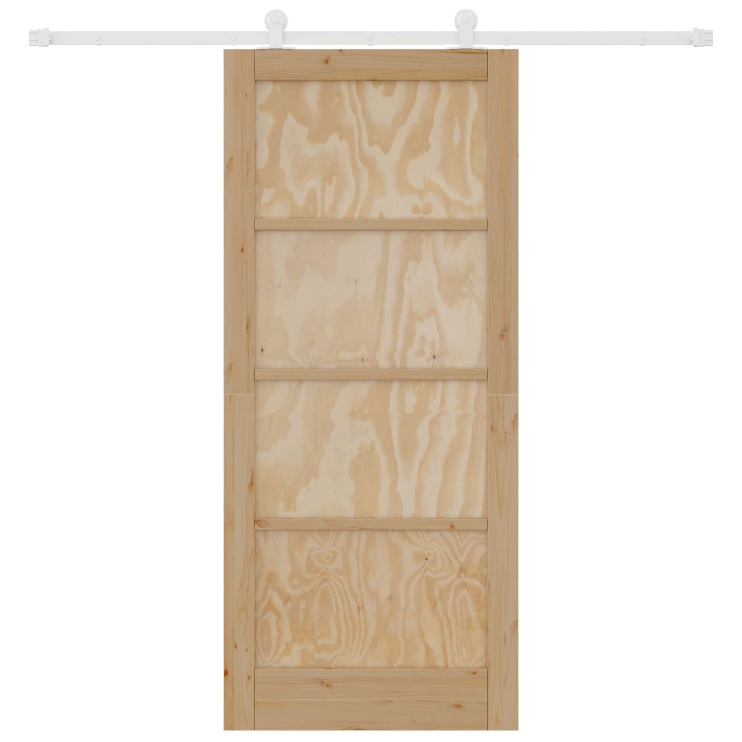 vidaXL Συρόμενη Πόρτα Φυσικό και Λευκό 86 x 198,5 cm Μασίφ Ξύλο Πεύκου