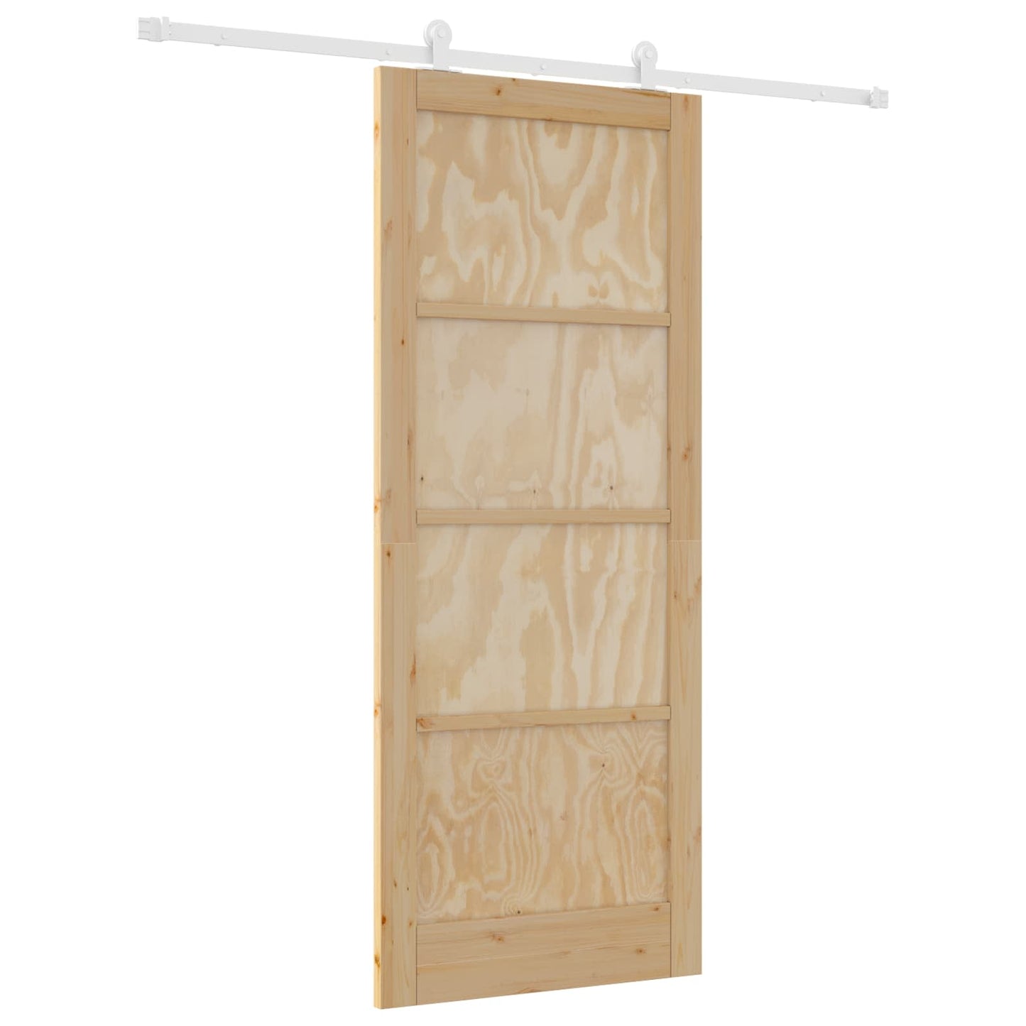 vidaXL Συρόμενη Πόρτα Φυσικό και Λευκό 86 x 211 cm Μασίφ Ξύλο Πεύκου