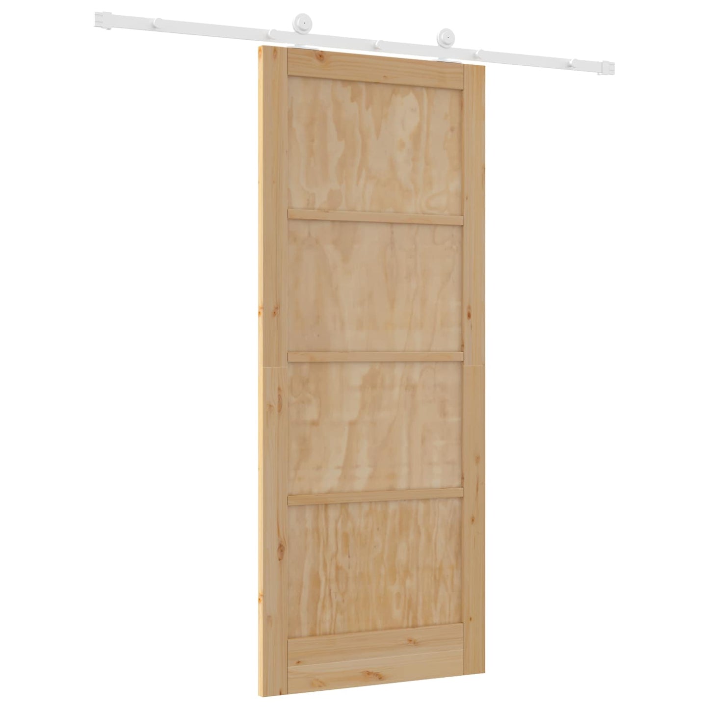 vidaXL Συρόμενη Πόρτα Φυσικό και Λευκό 86 x 211 cm Μασίφ Ξύλο Πεύκου