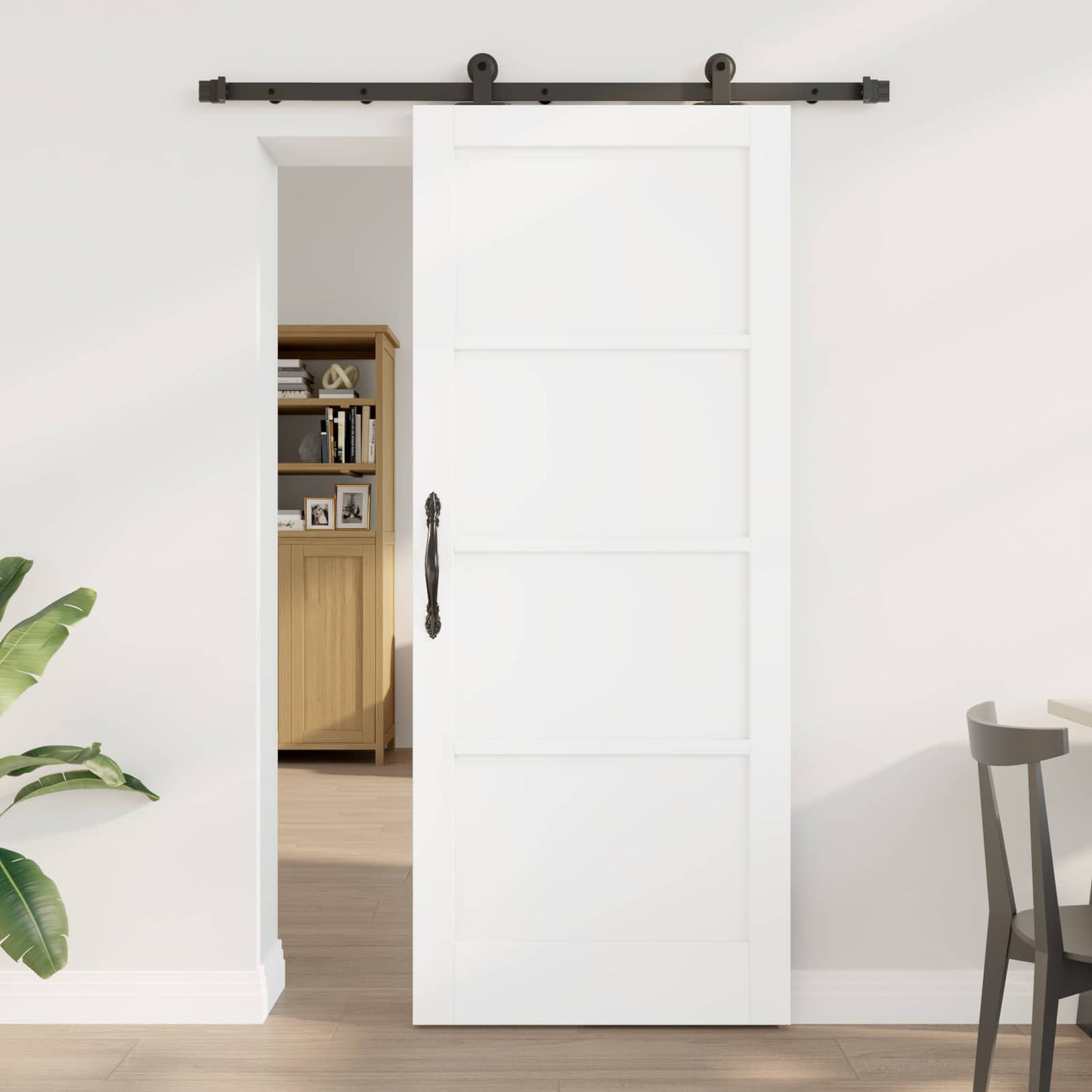 vidaXL Συρόμενη Πόρτα ORKDAL 83 x 202 εκ. Μασίφ Ξύλο Πεύκου Λευκό
