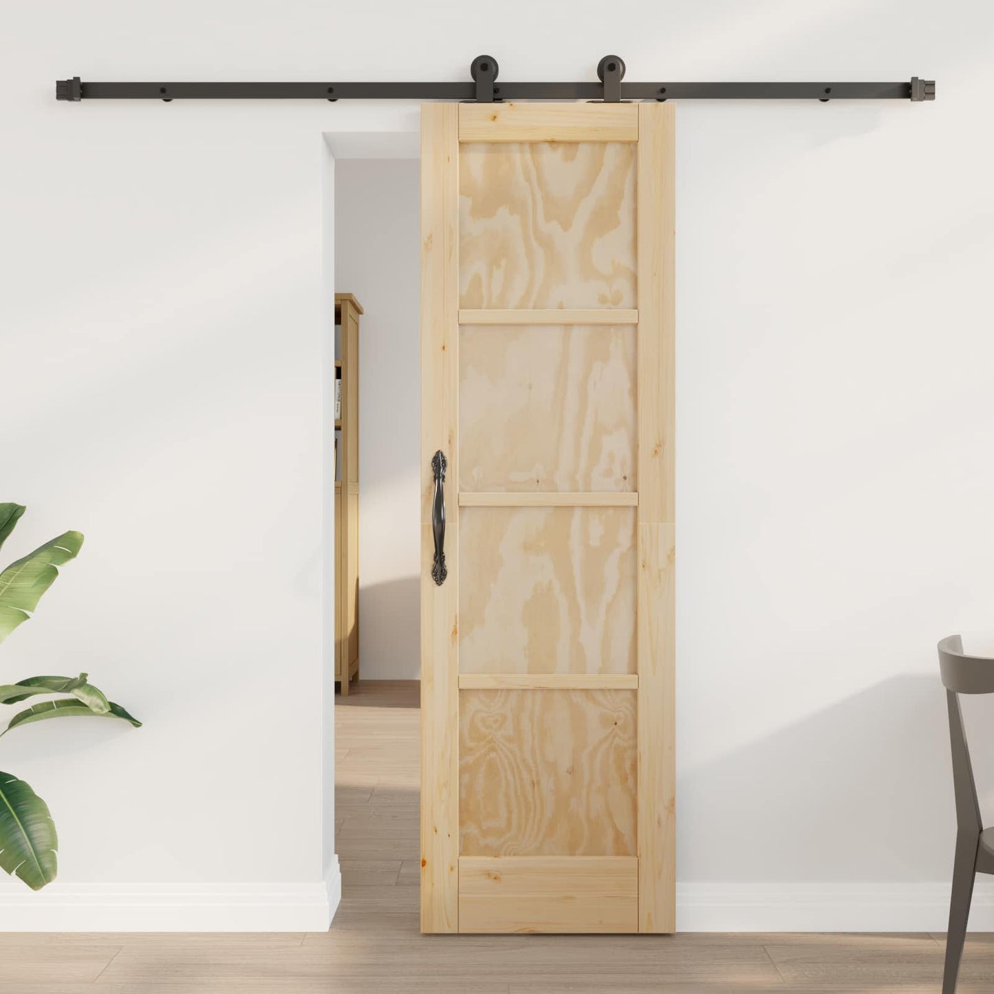 vidaXL Συρόμενη Πόρτα ORKDAL 61 x 198,5 εκ. Μασίφ Ξύλο Πεύκου Φυσικό