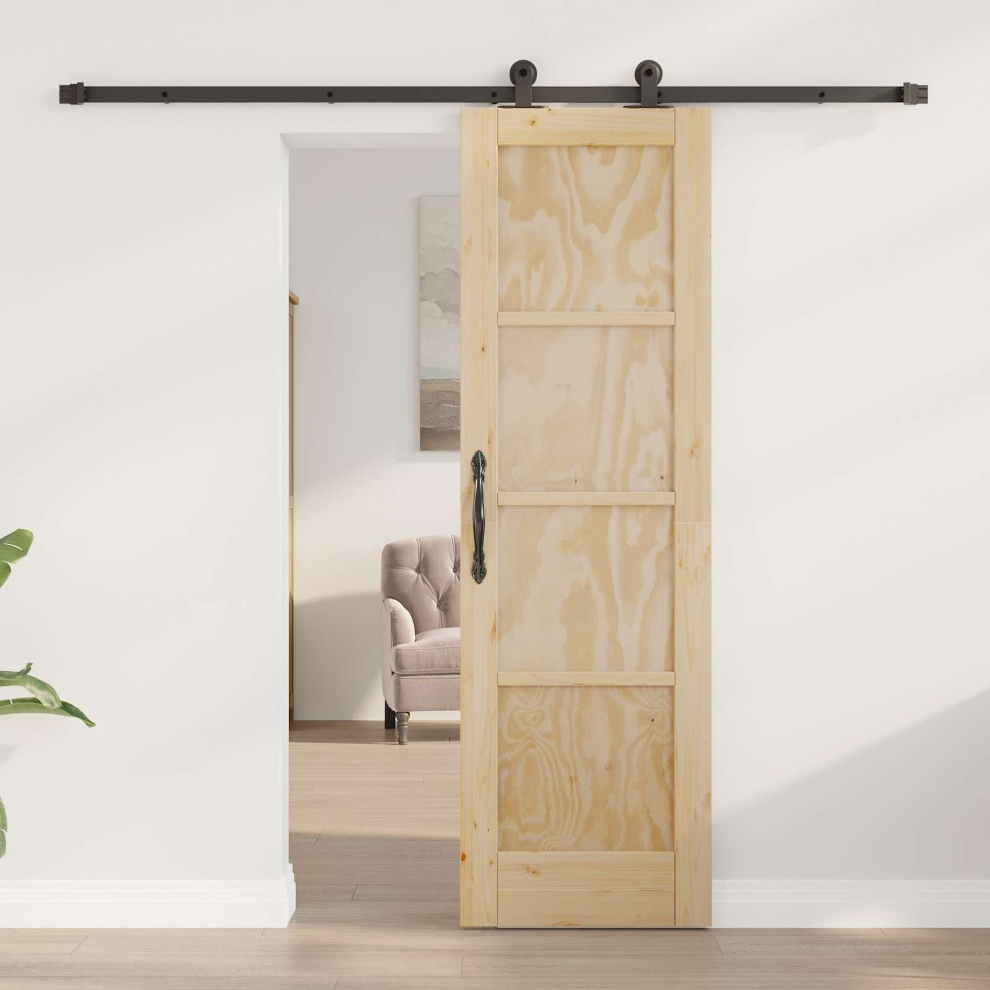 vidaXL Συρόμενη Πόρτα ORKDAL 61 x 198,5 εκ. Μασίφ Ξύλο Πεύκου Φυσικό