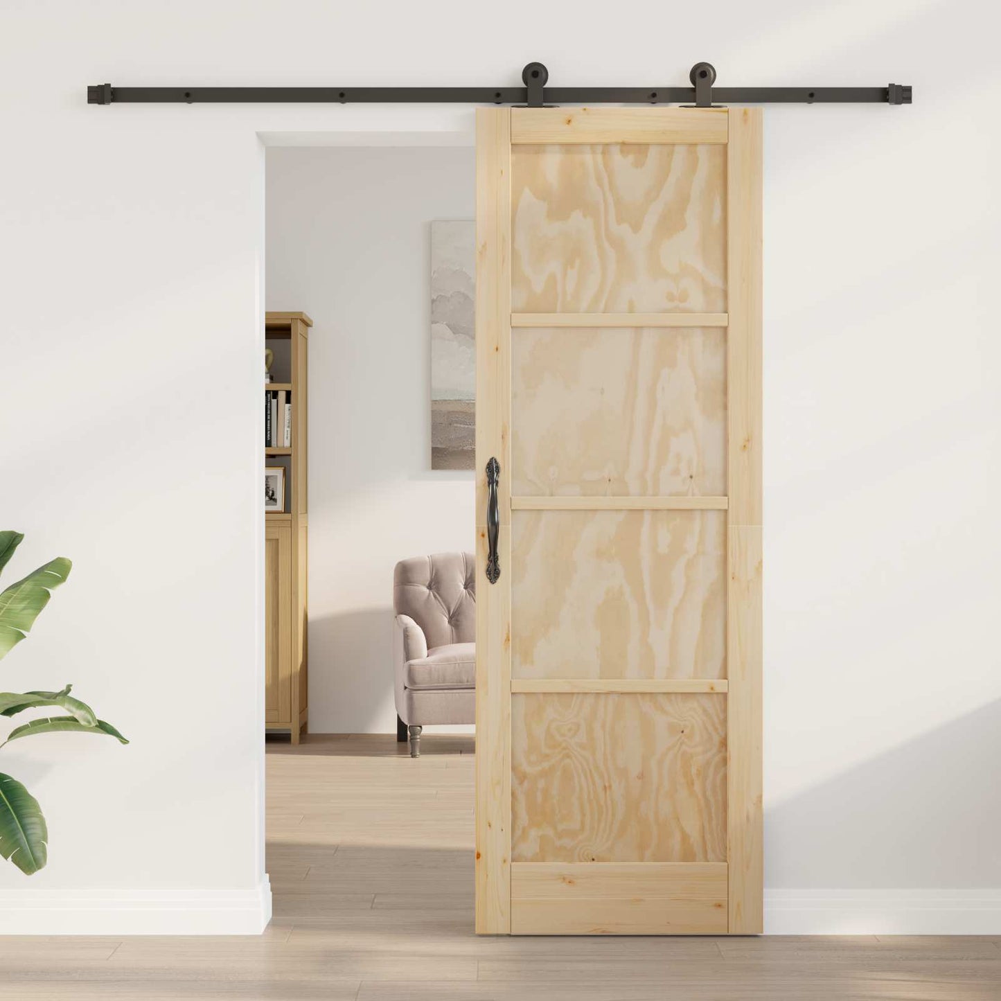 vidaXL Συρόμενη Πόρτα ORKDAL 73,5 x 211 εκ Μασίφ Ξύλο Πεύκου Φυσικό