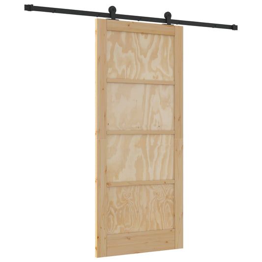 vidaXL Συρόμενη Πόρτα ORKDAL 86 x 198,5 cm Μασίφ Ξύλο Πεύκου Φυσικό