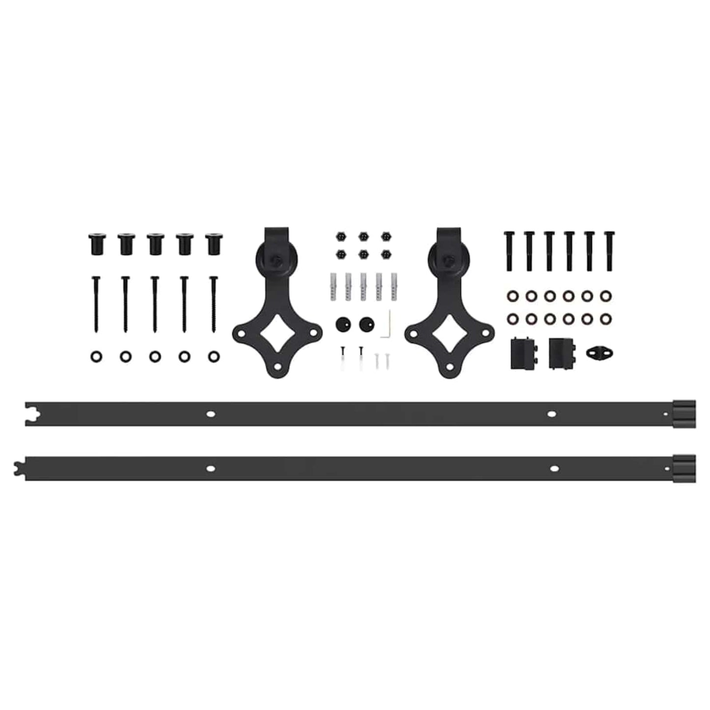 vidaXL Συρόμενη Πόρτα Φυσικό και Μαύρο 86 x 211 cm Μασίφ Ξύλο Πεύκου