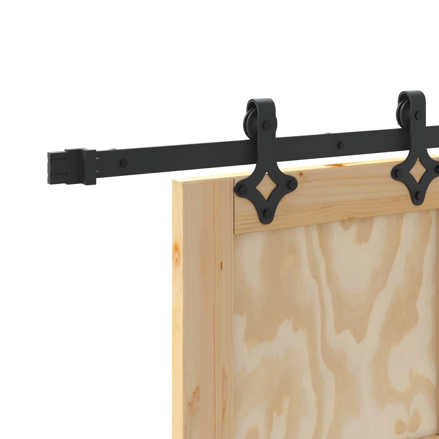 vidaXL Συρόμενη Πόρτα Φυσικό και Μαύρο 86 x 211 cm Μασίφ Ξύλο Πεύκου