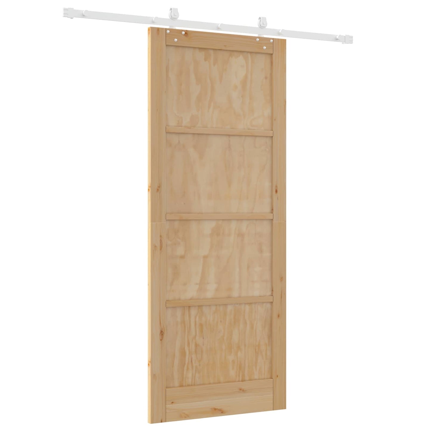vidaXL Συρόμενη Πόρτα Φυσικό και Λευκό 86 x 211 cm Μασίφ Ξύλο Πεύκου
