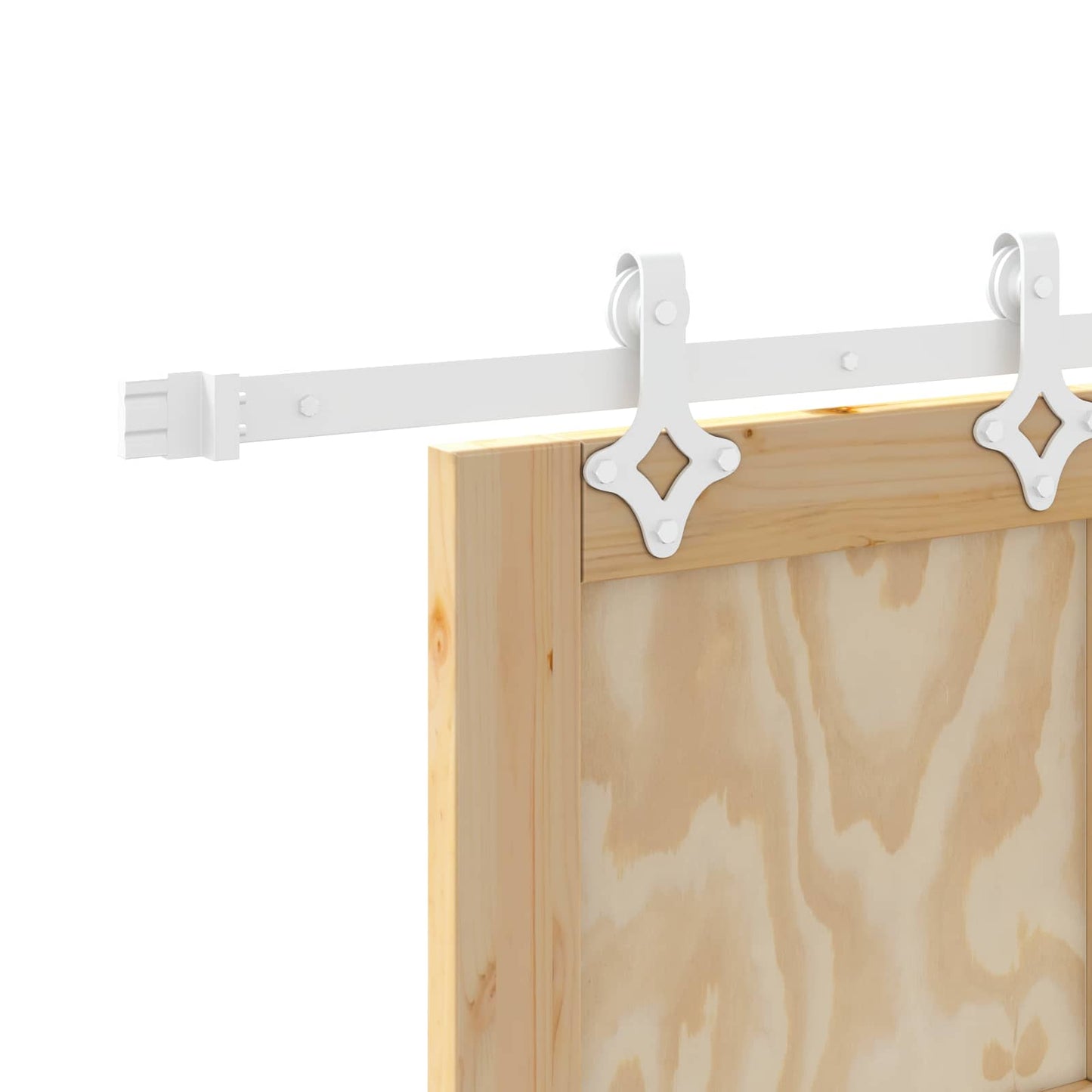 vidaXL Συρόμενη Πόρτα Φυσικό και Λευκό 86 x 198,5 cm Μασίφ Ξύλο Πεύκου