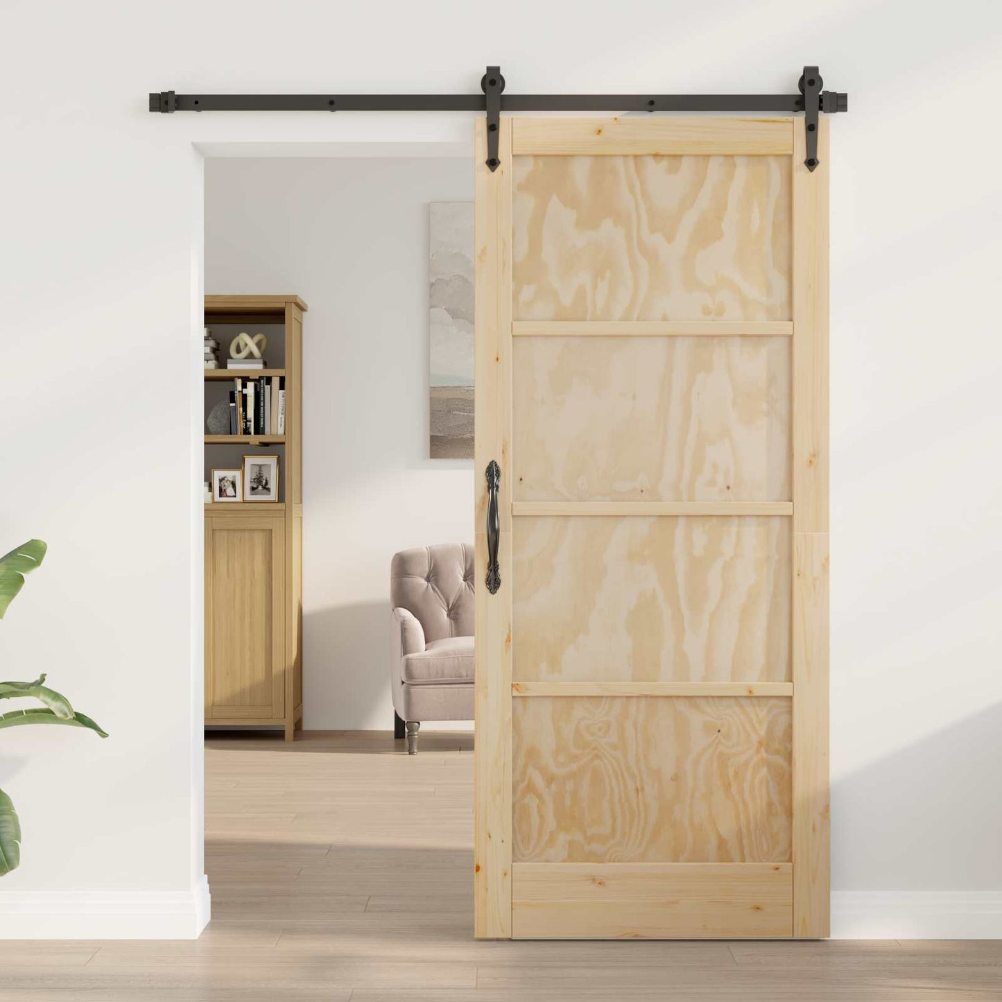 vidaXL Συρόμενη Πόρτα ORKDAL 86 x 211 cm Μασίφ Ξύλο Πεύκου