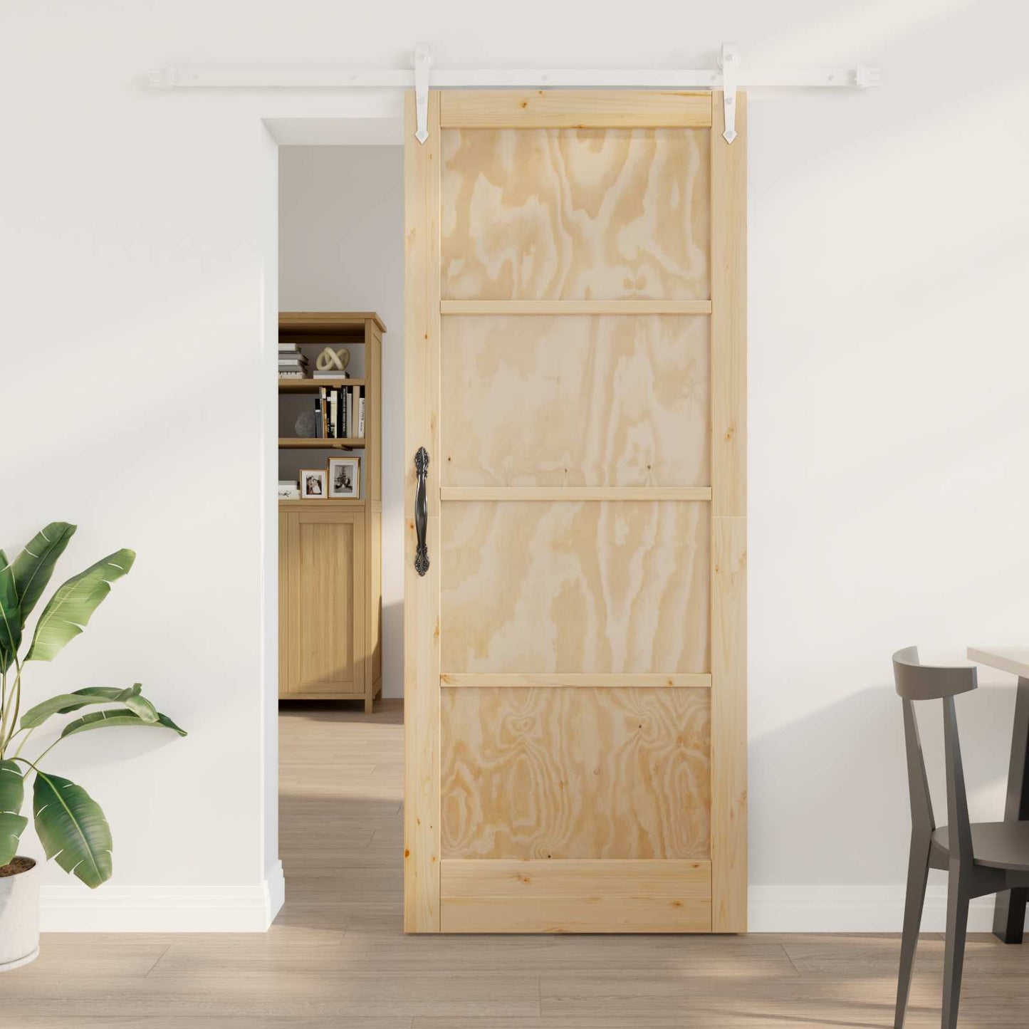 vidaXL Συρόμενη Πόρτα ORKDAL 86 x 211 cm Μασίφ Ξύλο Πεύκου