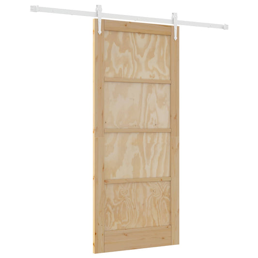vidaXL Συρόμενη Πόρτα ORKDAL 86 x 198,5 cm Μασίφ Ξύλο Πεύκου