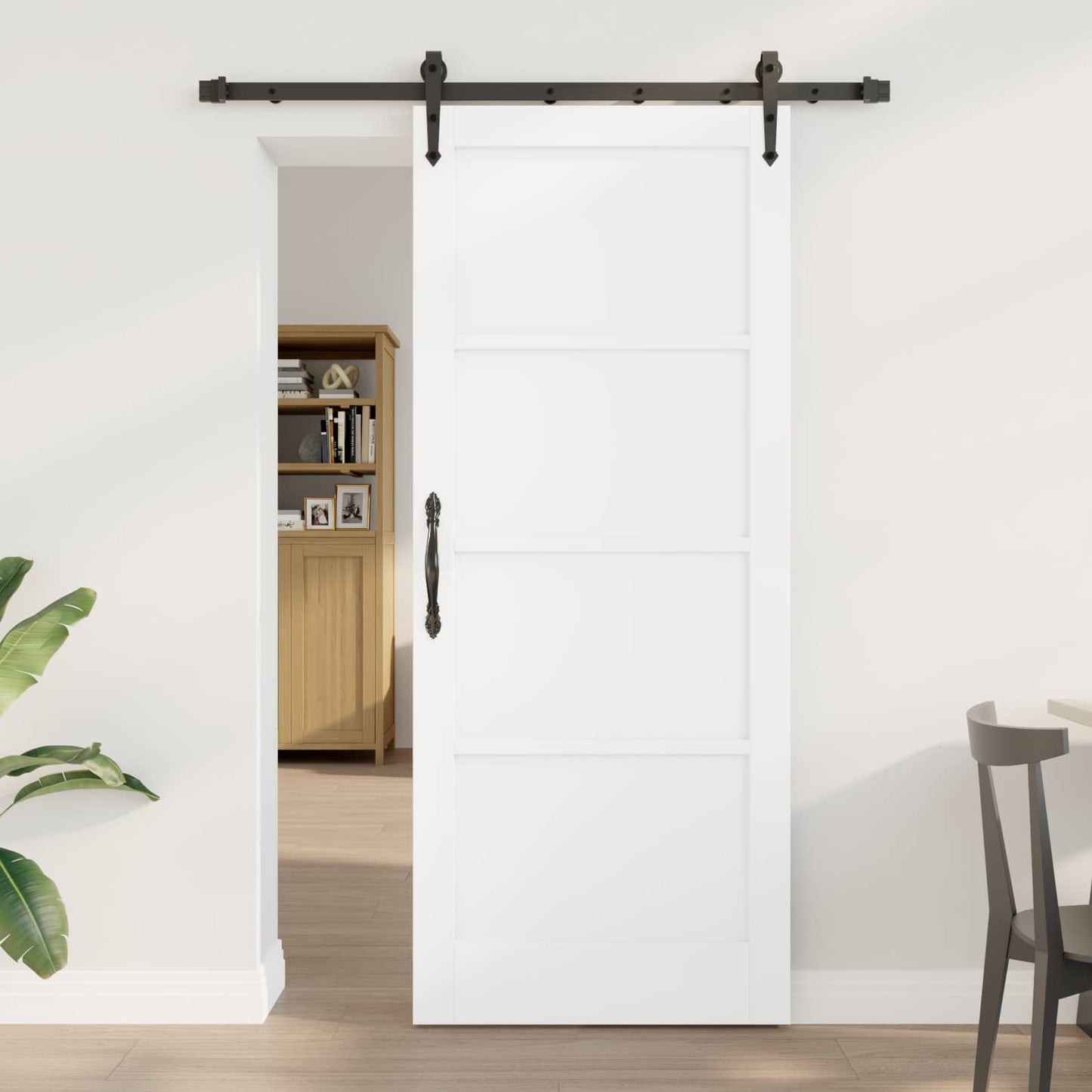 vidaXL Συρόμενη Πόρτα ORKDAL 83 x 202 εκ. Μασίφ Ξύλο Πεύκου Λευκό