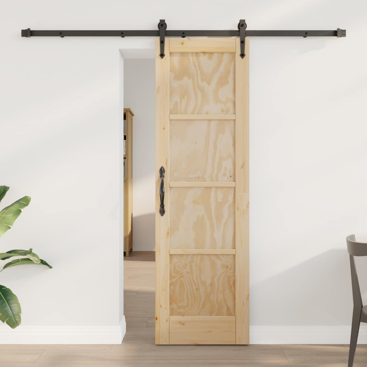 vidaXL Συρόμενη Πόρτα ORKDAL 61 x 198,5 εκ. Μασίφ Ξύλο Πεύκου Φυσικό