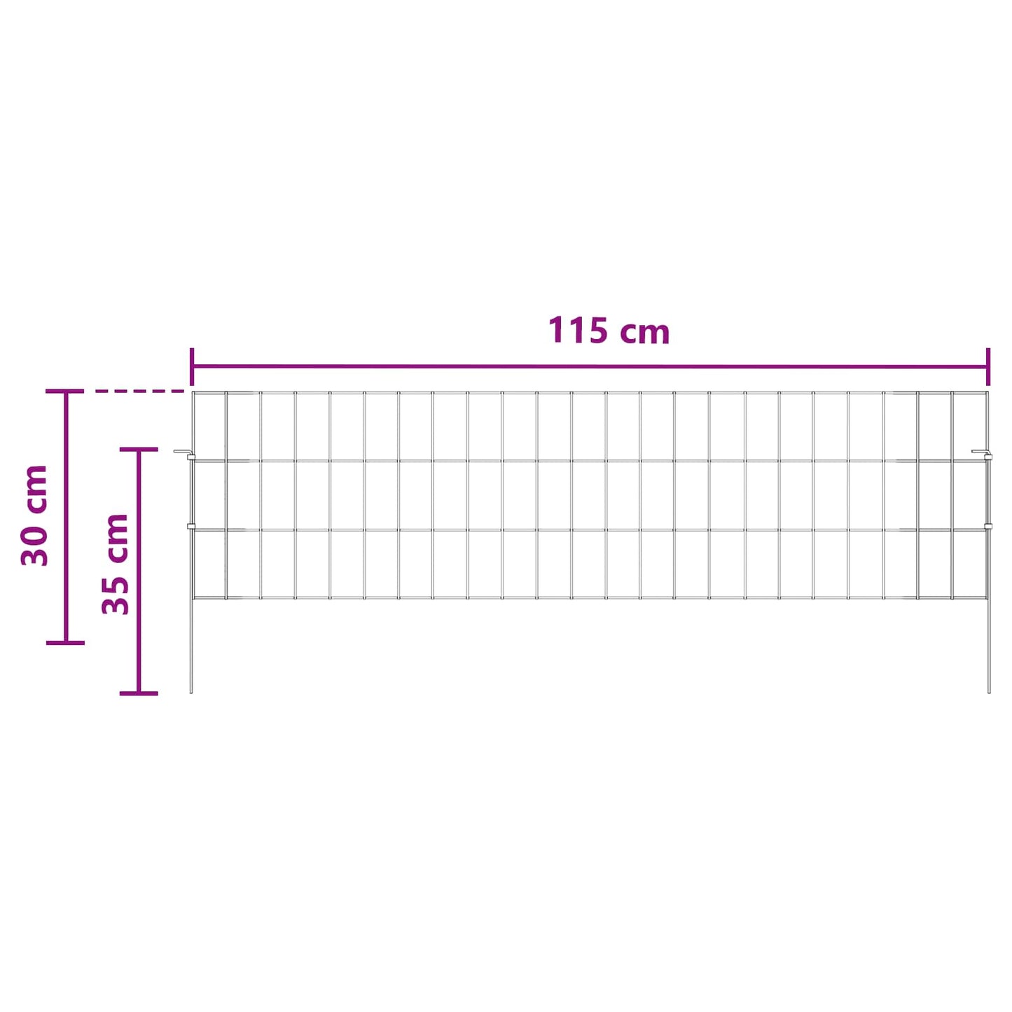 vidaXL Περίφραξη Κήπου με Στήλες 48 τμχ. 115 x 30 εκ Ασημί