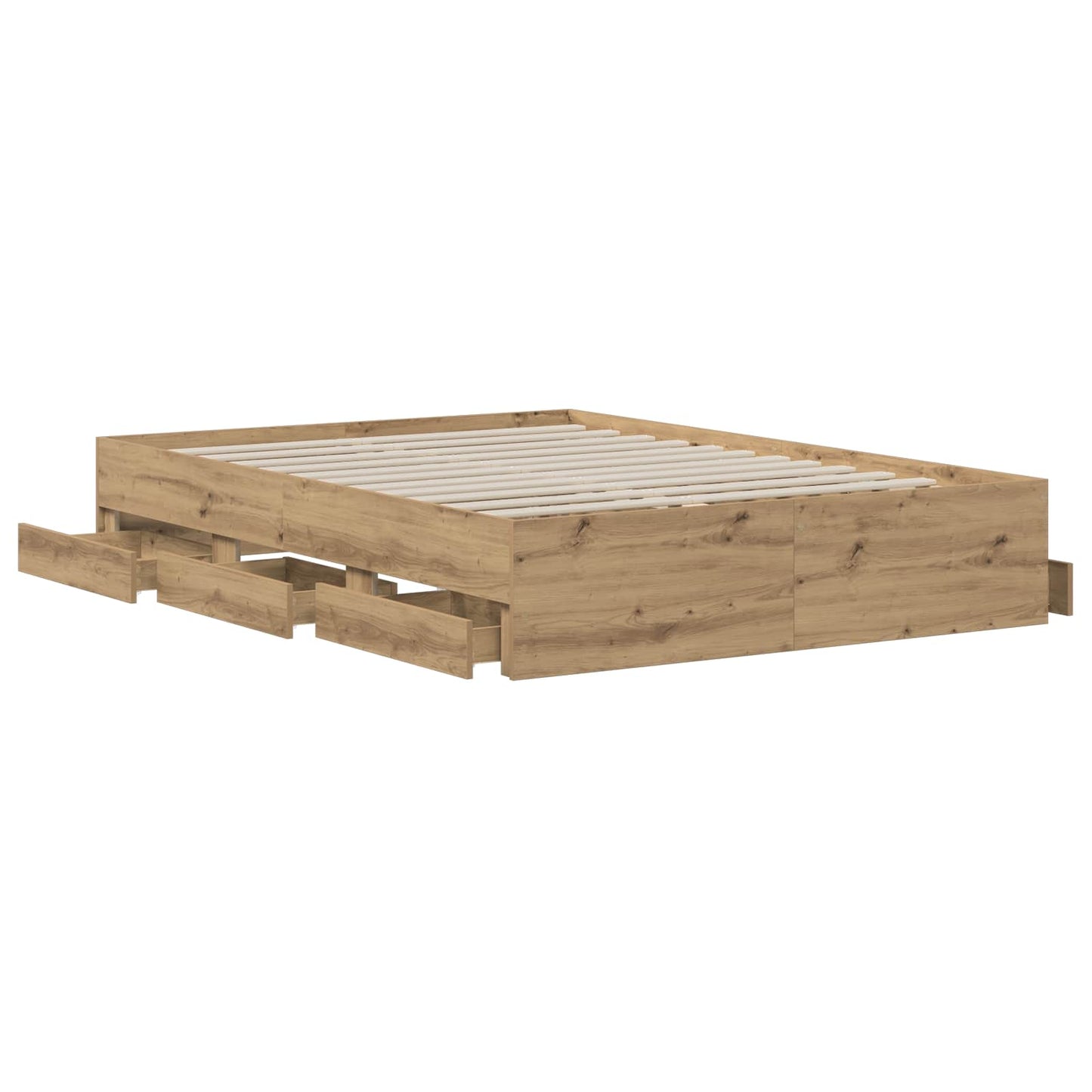 vidaXL Σκελετός κρεβατιού με αποθήκευση Artisan Δρυς 135 x 190 cm