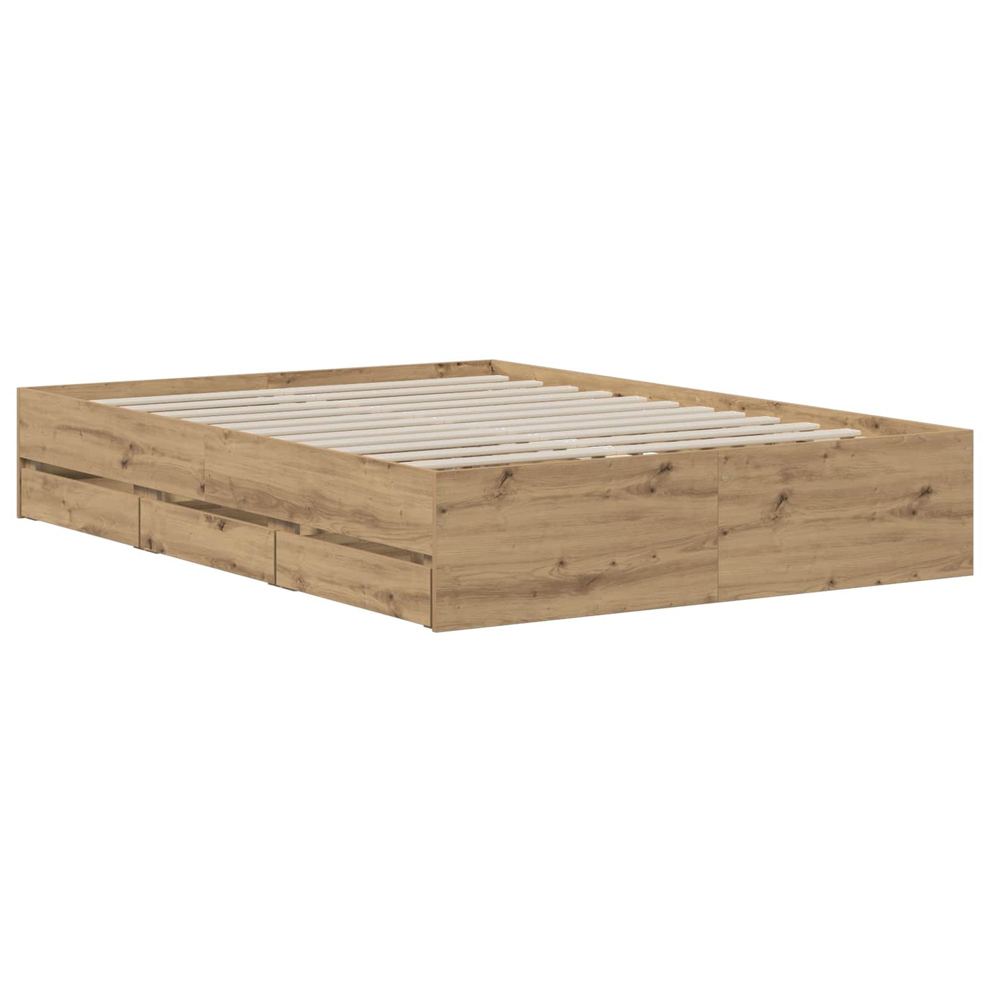 vidaXL Σκελετός κρεβατιού με αποθήκευση Artisan Δρυς 135 x 190 cm