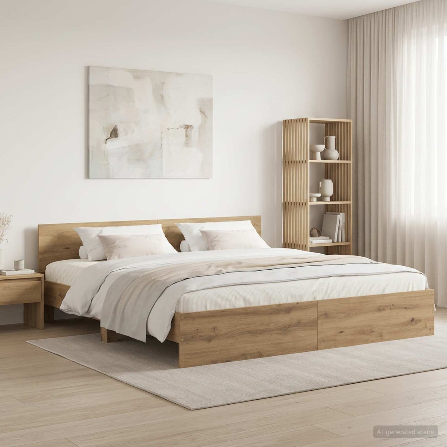 vidaXL Κρεβάτι με Κεφαλάρι Artisan Δρυς 200 x 200 cm