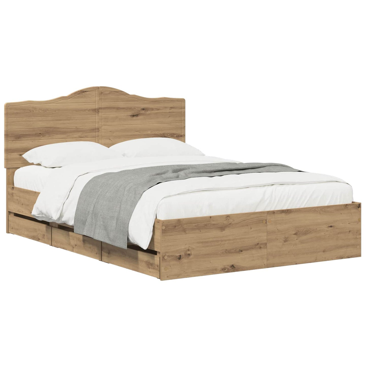 vidaXL Bed Frame with Storage and Headboard Artisan Oak 160 x 200 cm