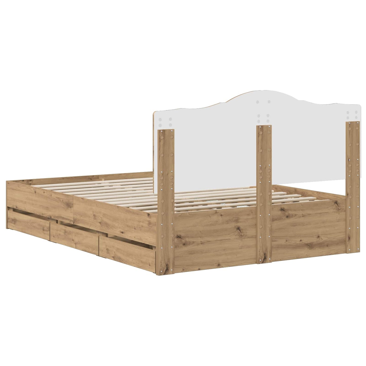 vidaXL Bed Frame with Storage and Headboard Artisan Oak 160 x 200 cm