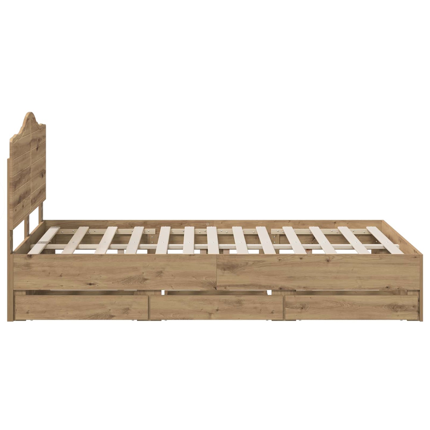 vidaXL Bed Frame with Storage and Headboard Artisan Oak 140 x 190 cm