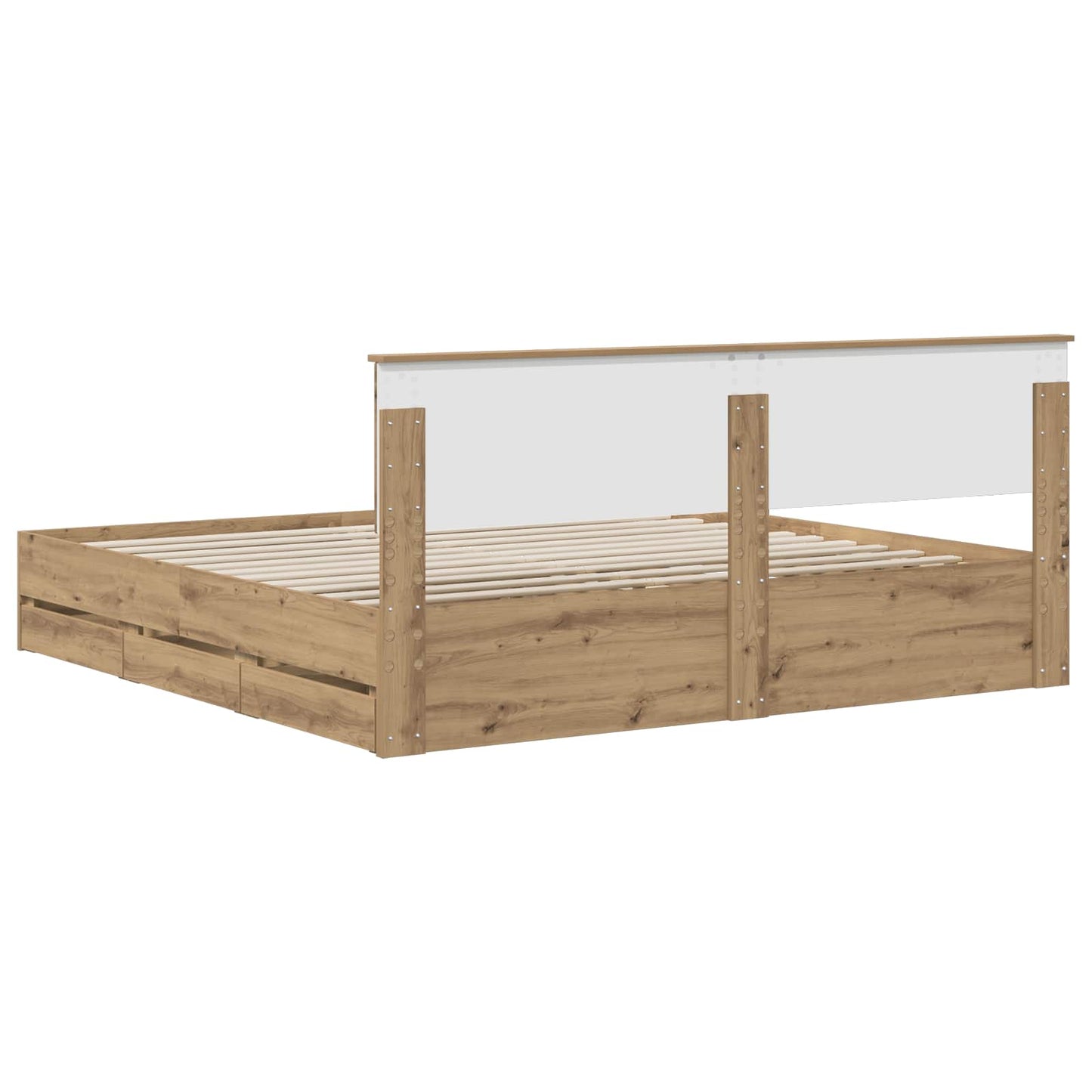 vidaXL Bed Frame with Storage and Headboard Artisan Oak 180 x 200 cm