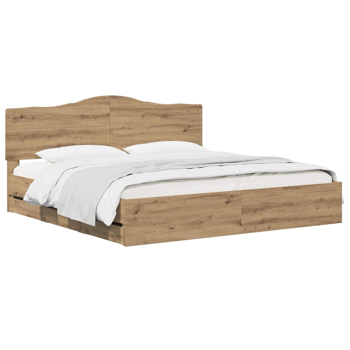 vidaXL Bed Frame with Storage and Headboard Artisan Oak 180 x 200 cm